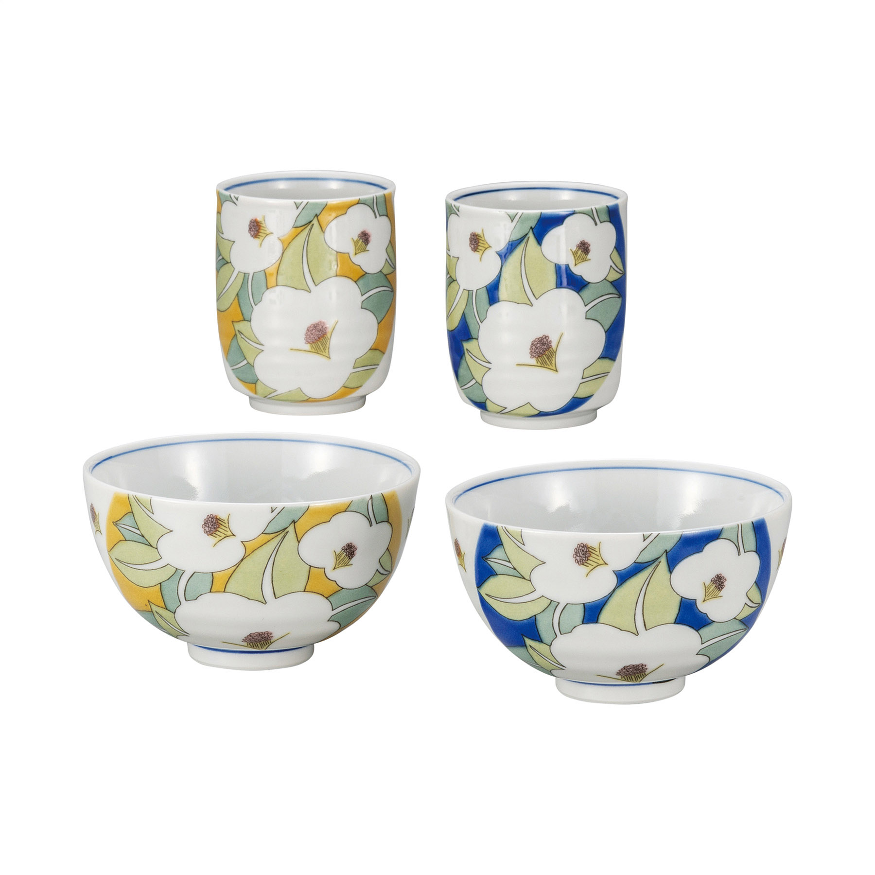 睦揃・釉彩花椿