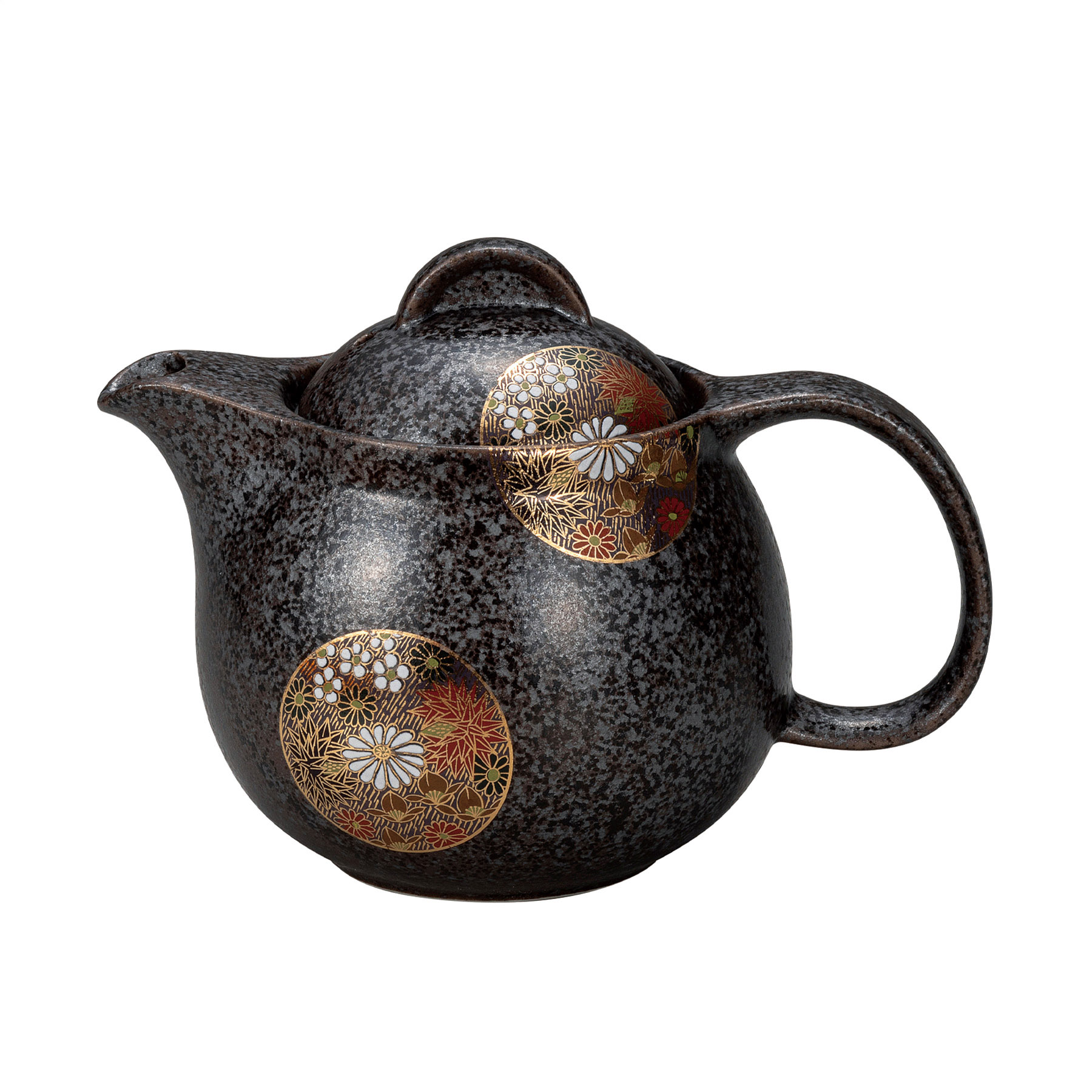 ポット急須・丸紋金花詰（網付）