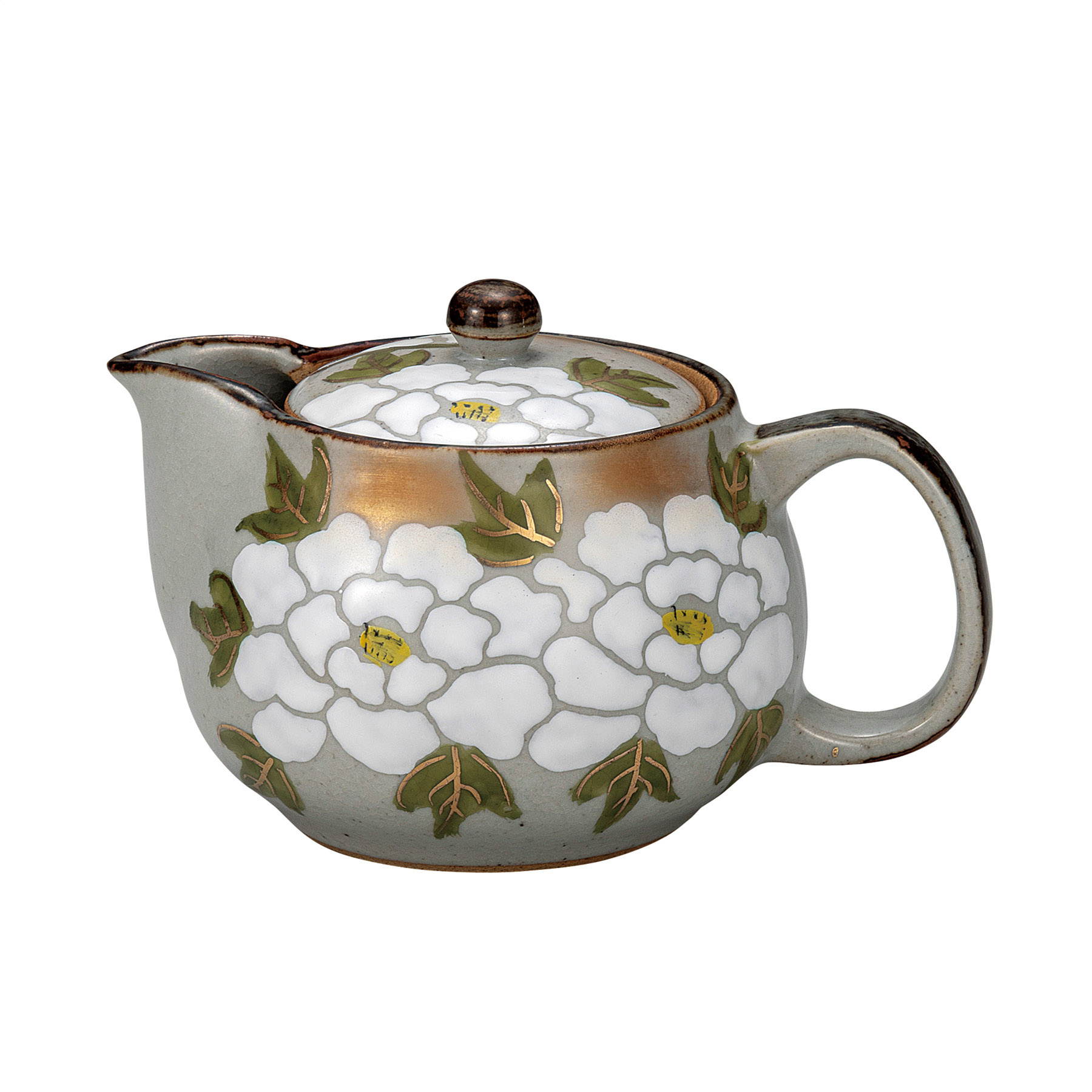 ポット急須・白牡丹（網付）