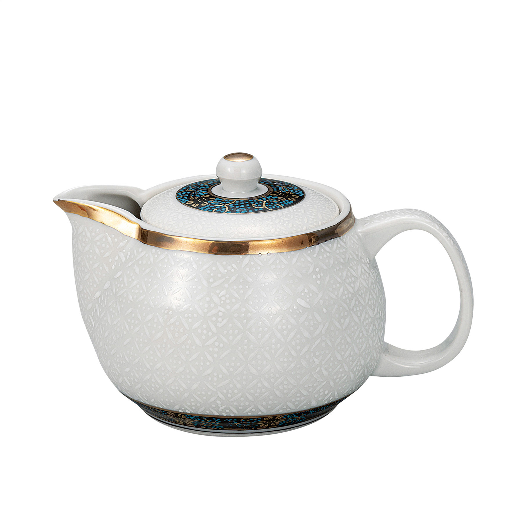 ポット急須・白七宝（網付）