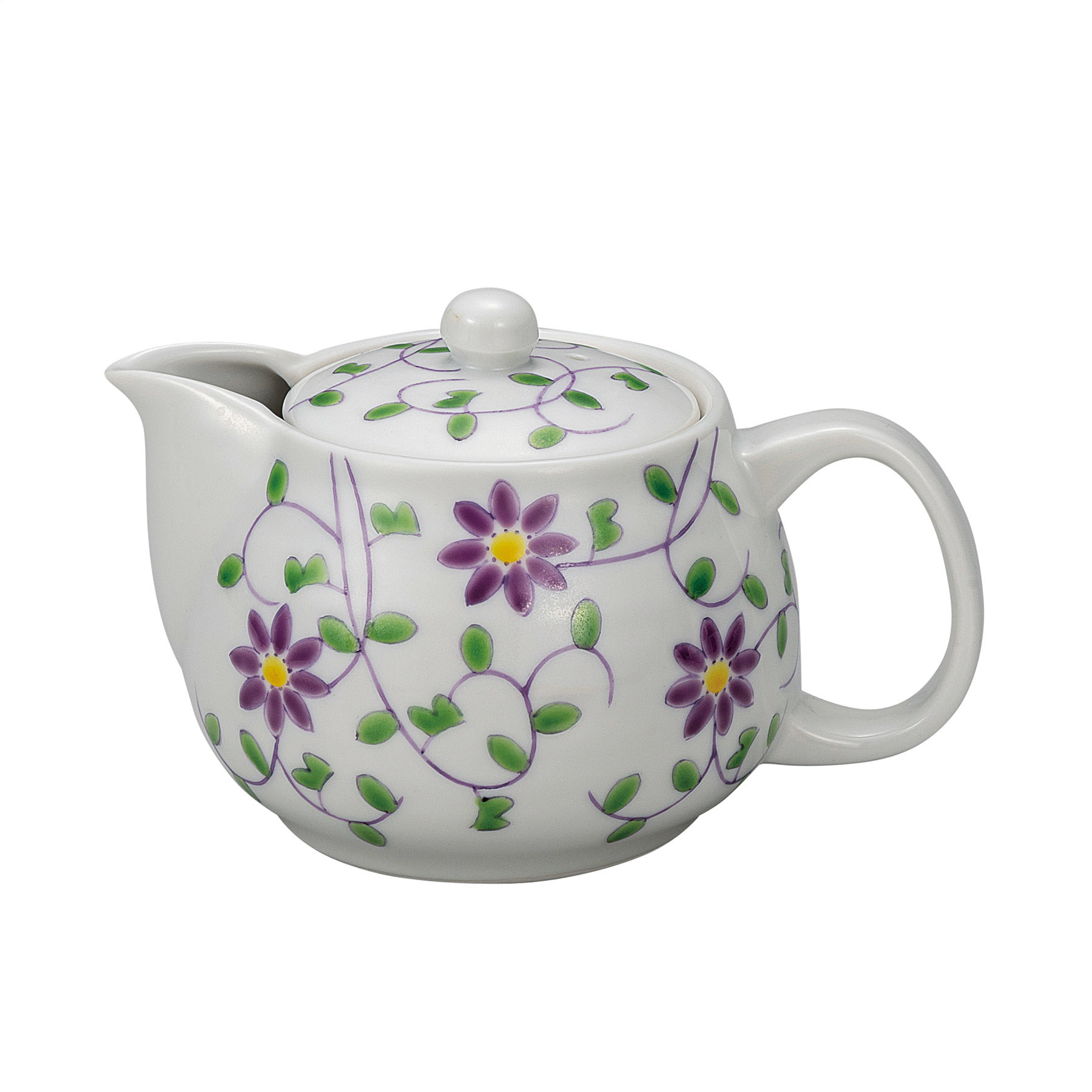 ポット急須・花唐草文（網付）