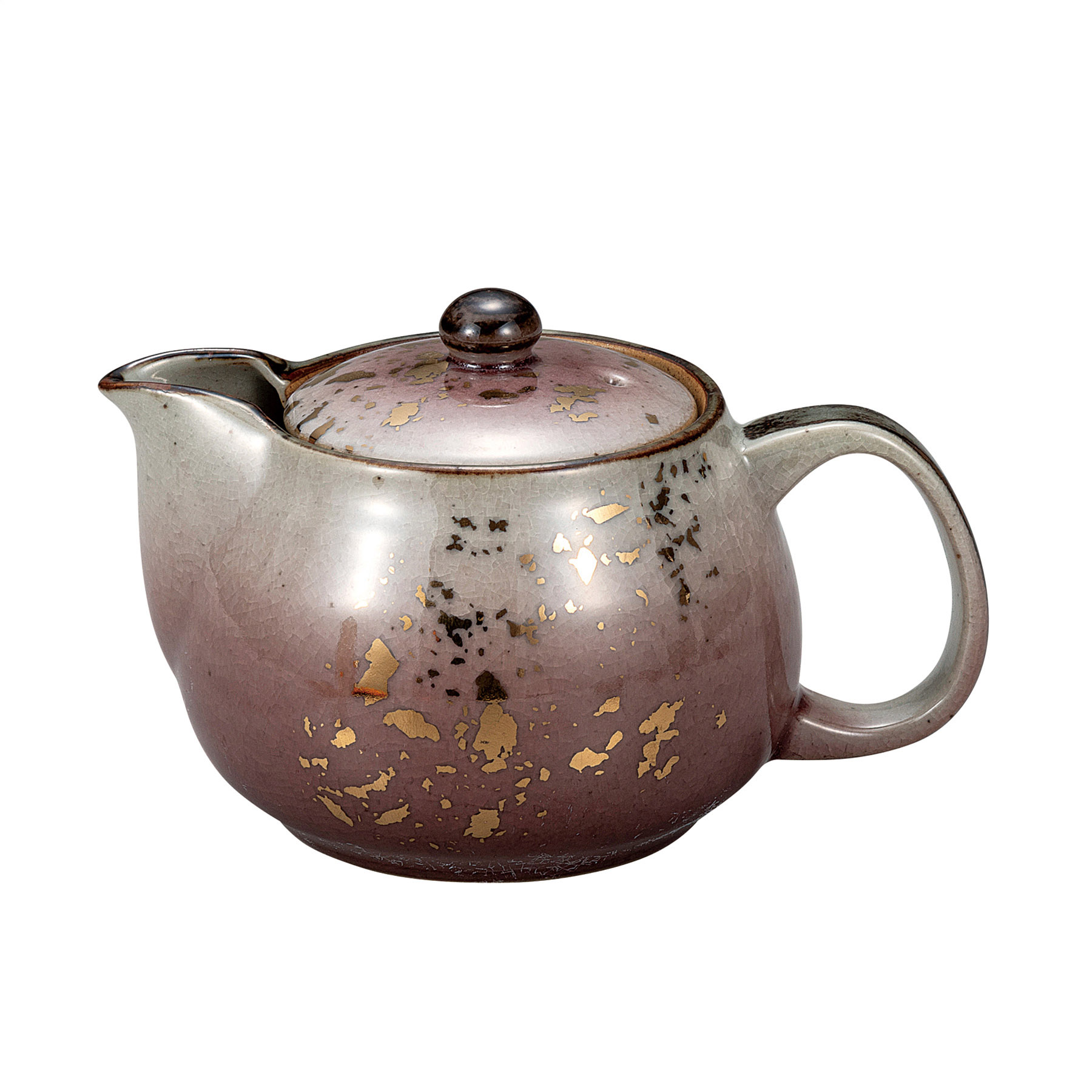 ポット急須・釉彩金ちらし（網付）