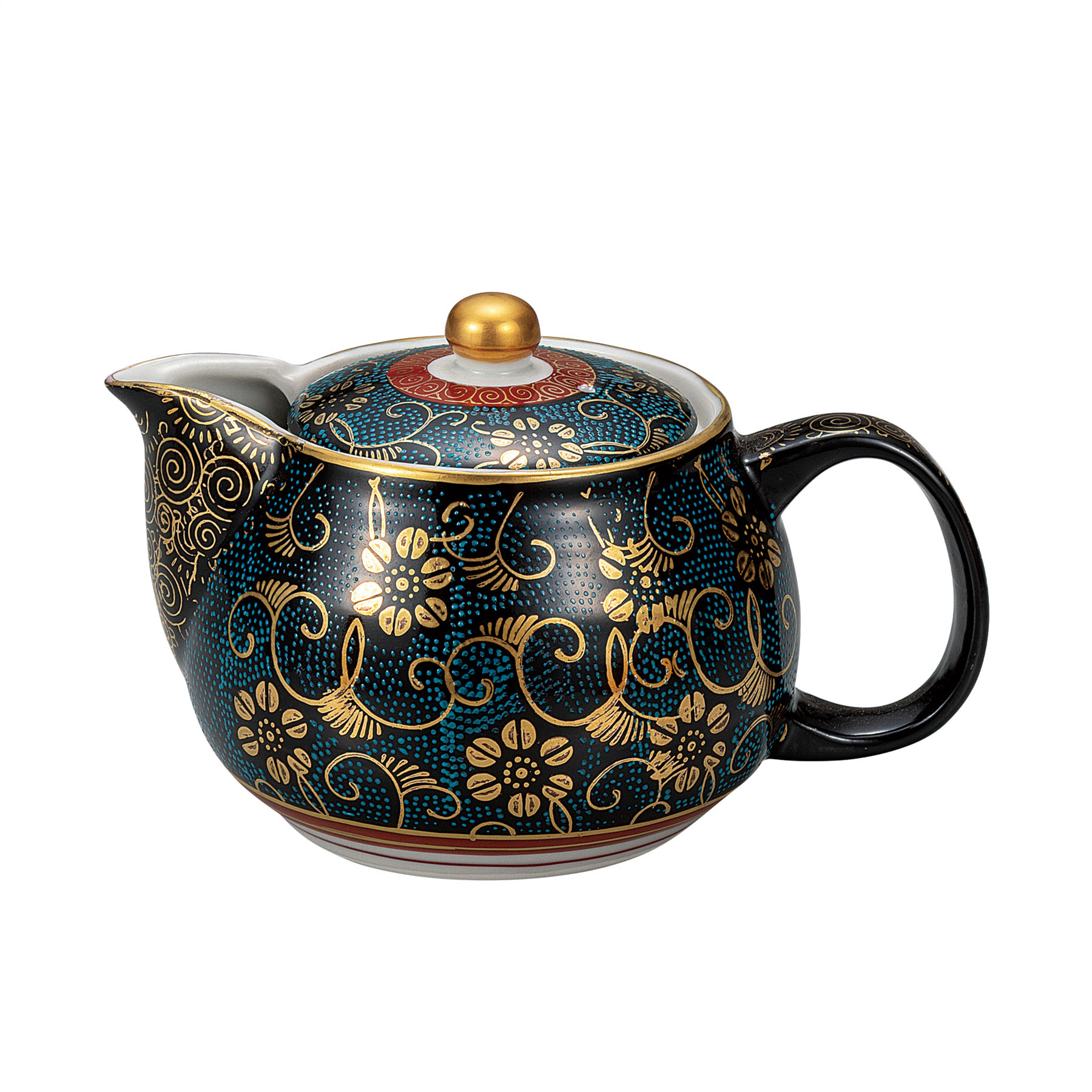 ポット急須・青粒鉄仙（網付）