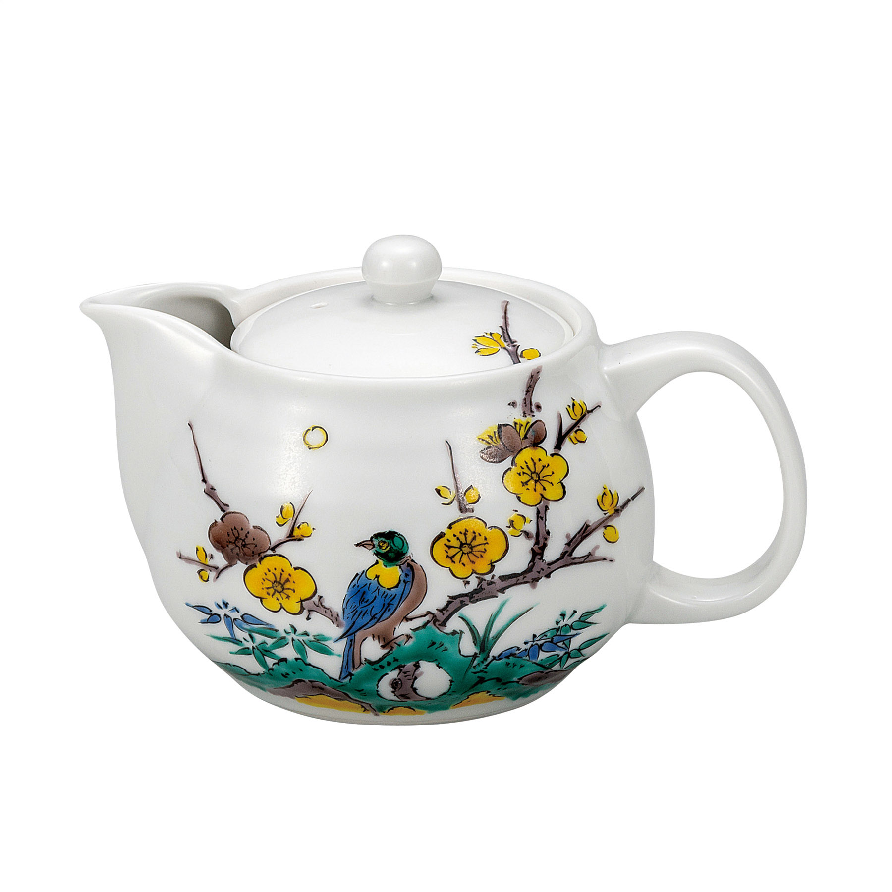 ポット急須・古九谷花鳥（網付）