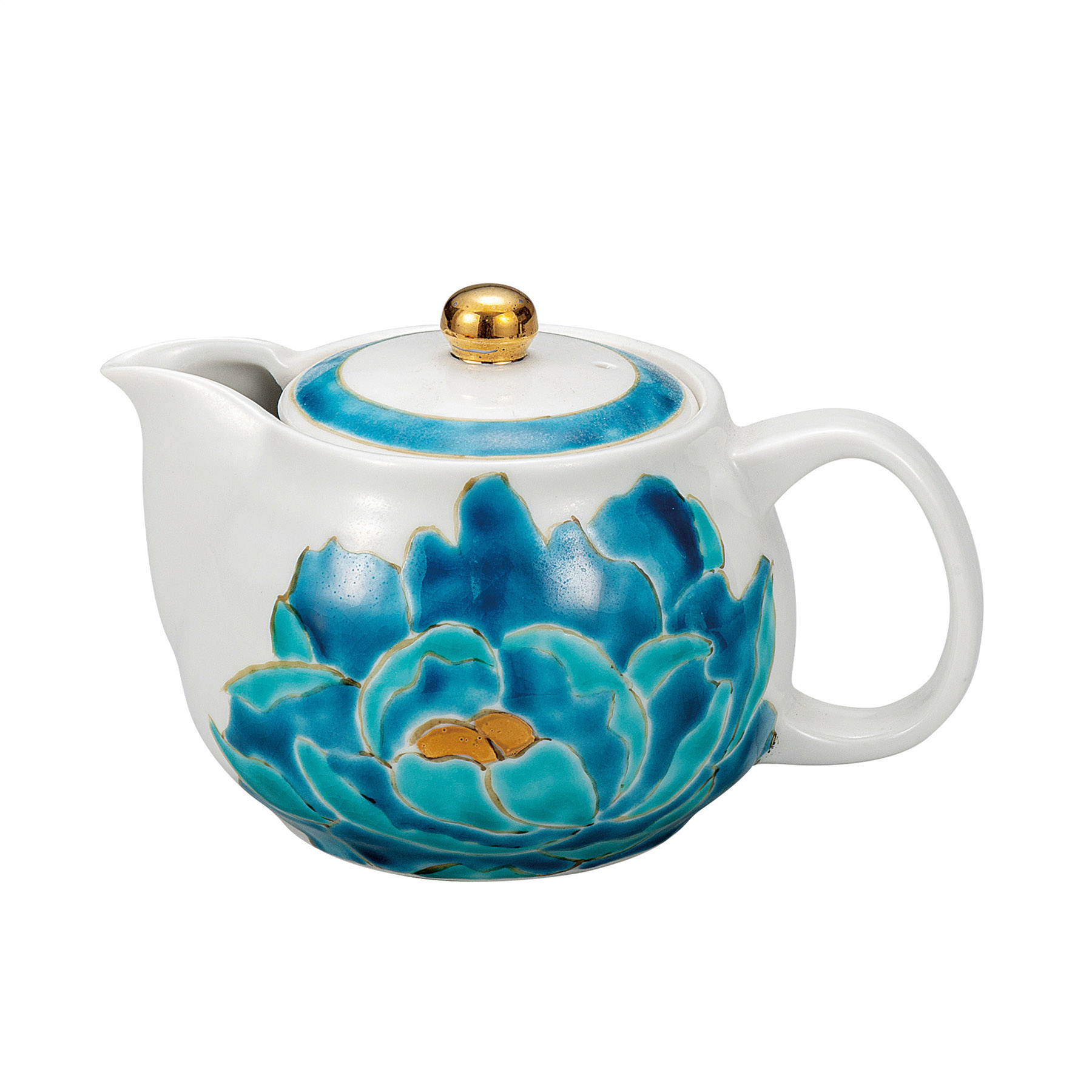 ポット急須・青牡丹（網付）