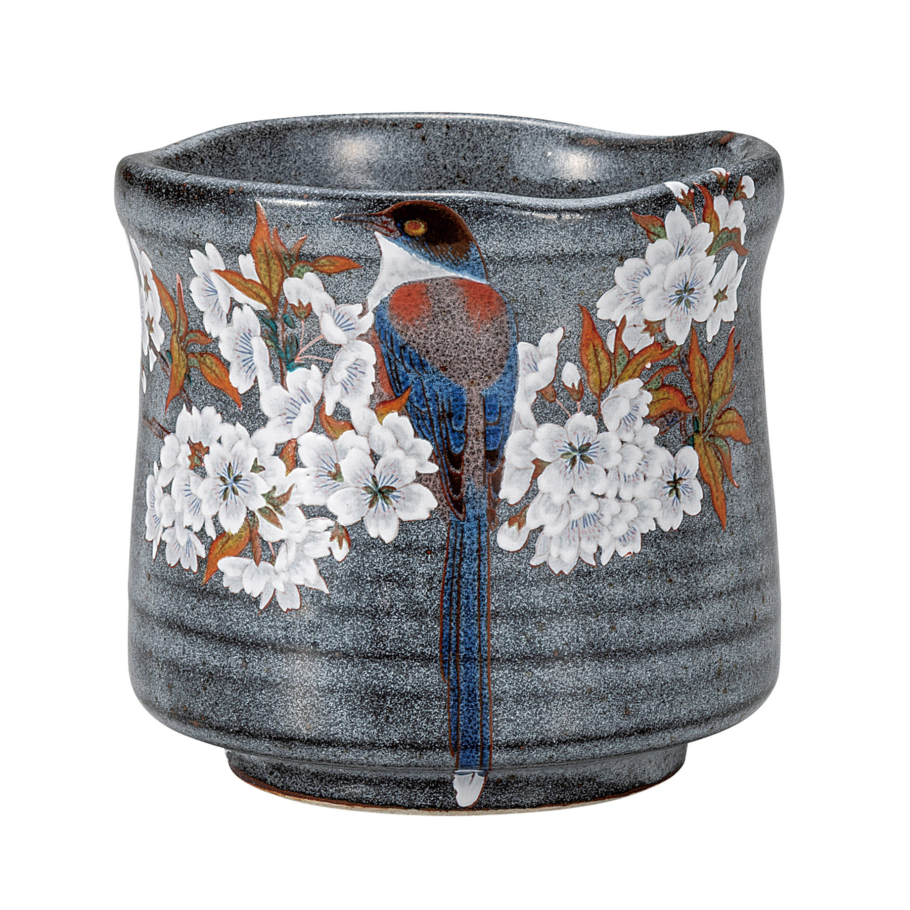 大湯呑・山桜に鳥
