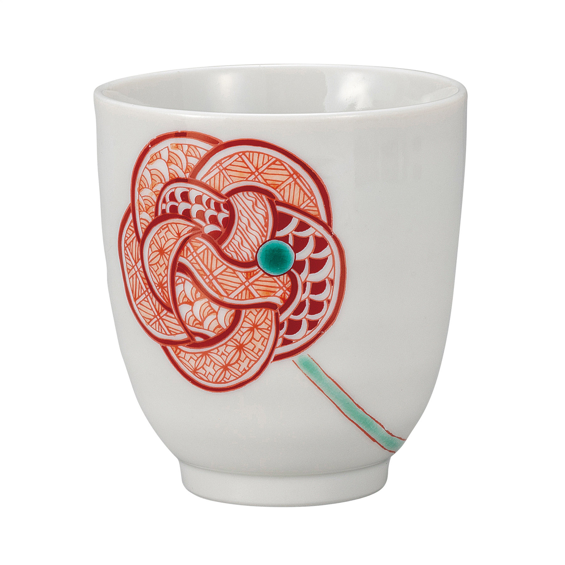 湯呑・赤絵水引