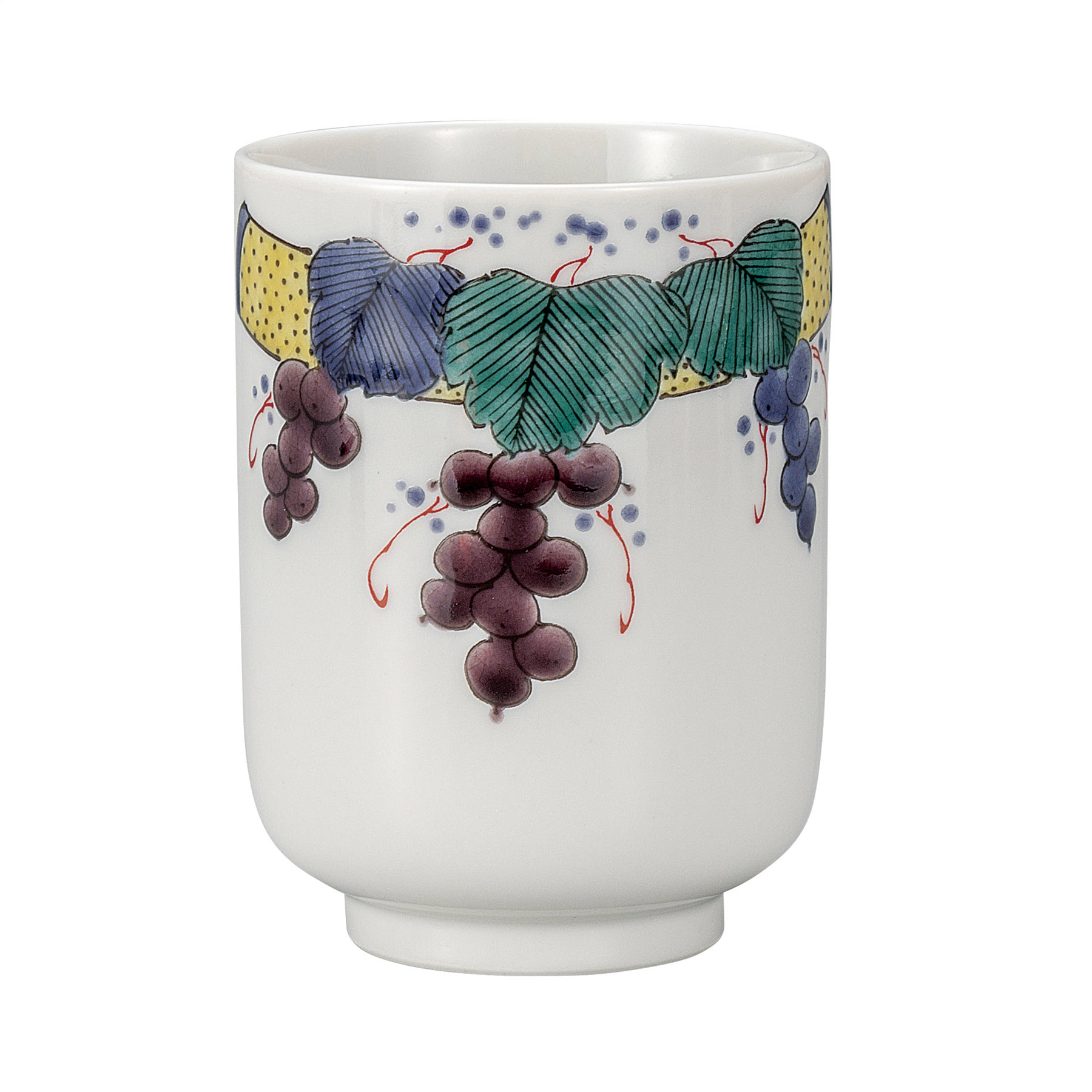 湯呑・色絵ぶどう文