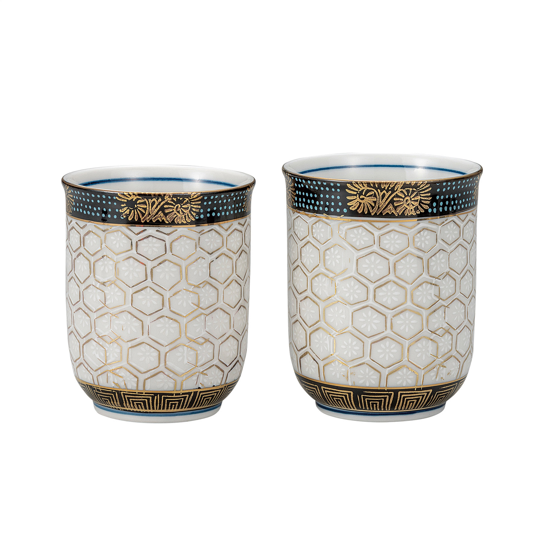 組湯呑・亀甲文