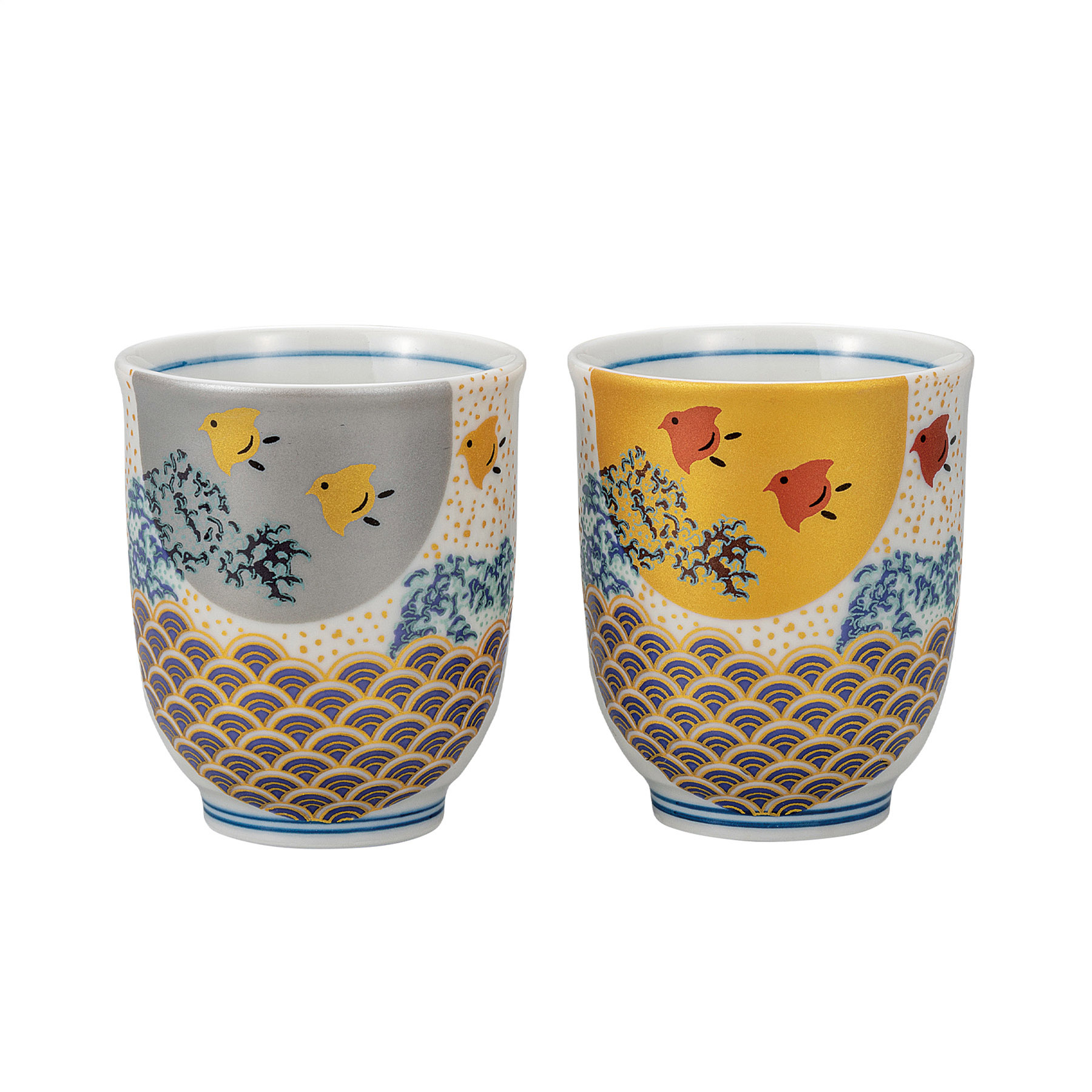 組湯呑・波千鳥