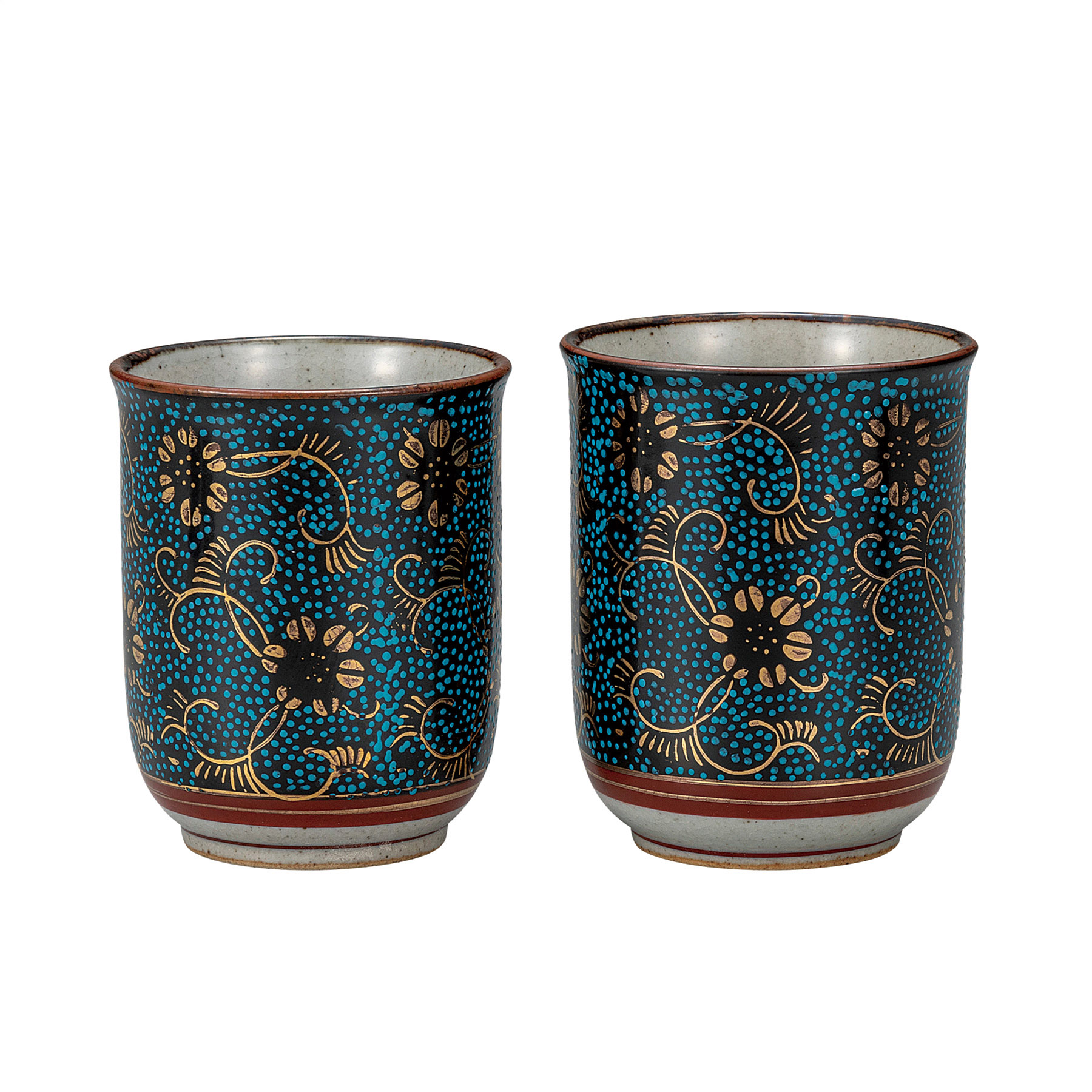 組湯呑・青粒鉄仙