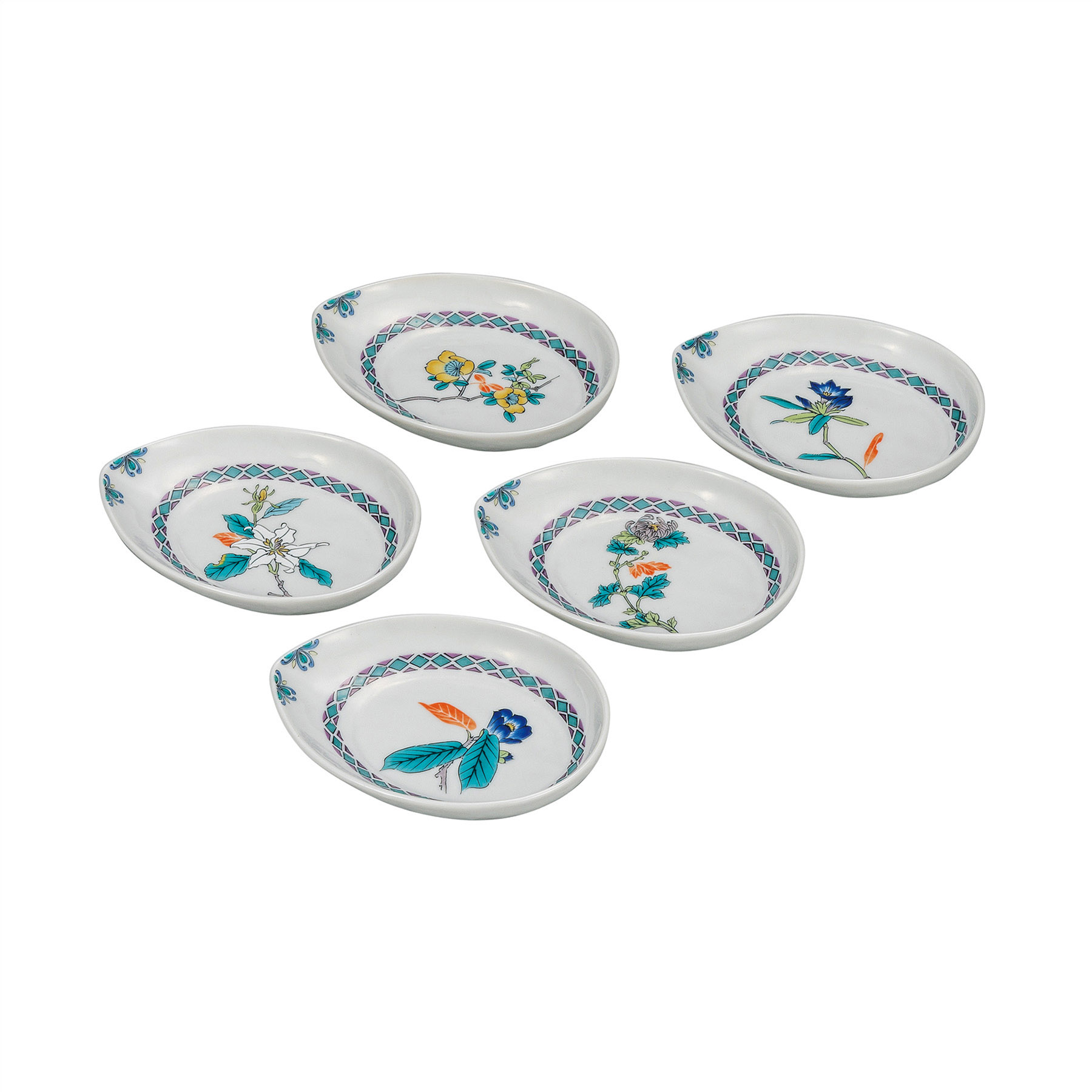 4.8号皿揃・草花絵変り