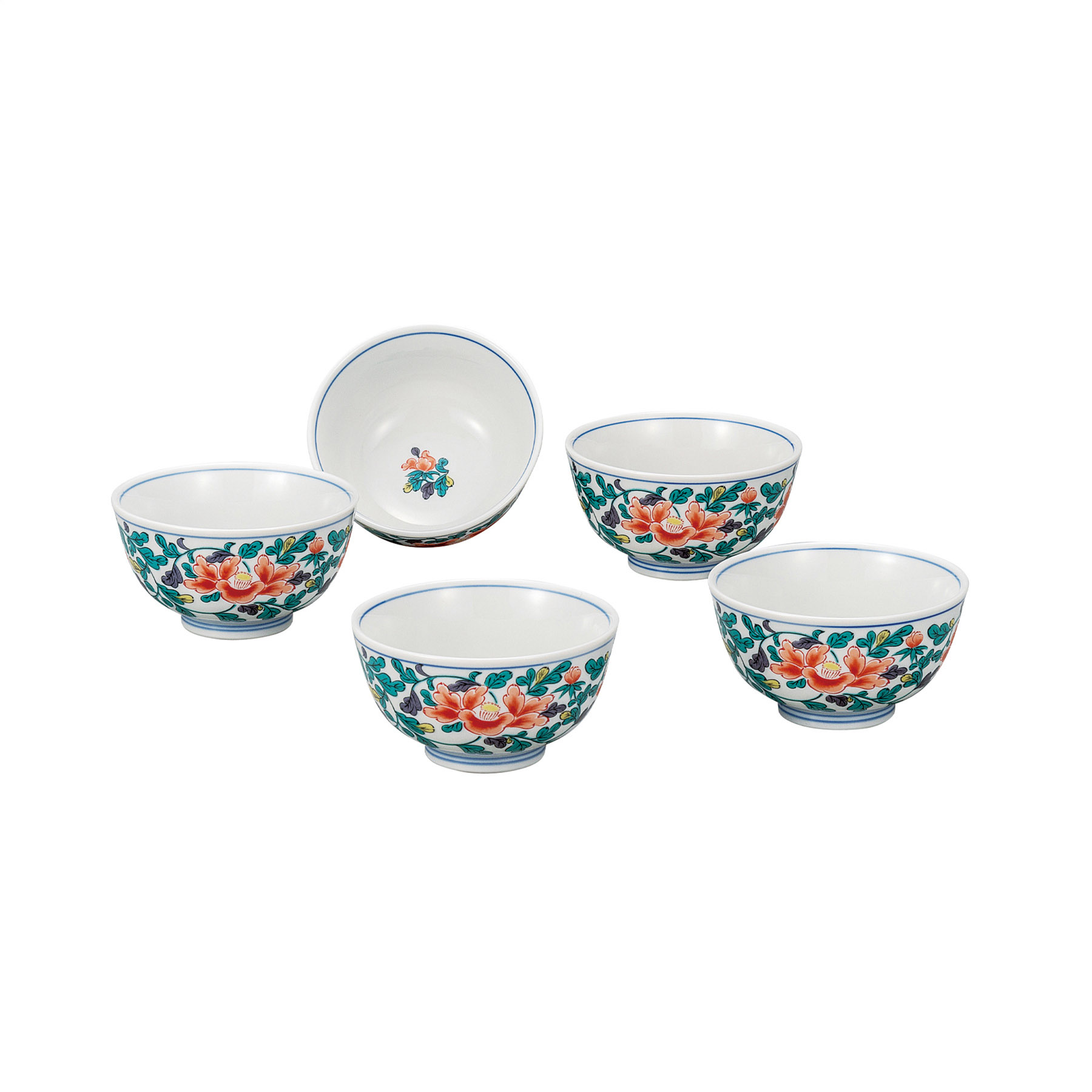 汲出揃・牡丹唐草