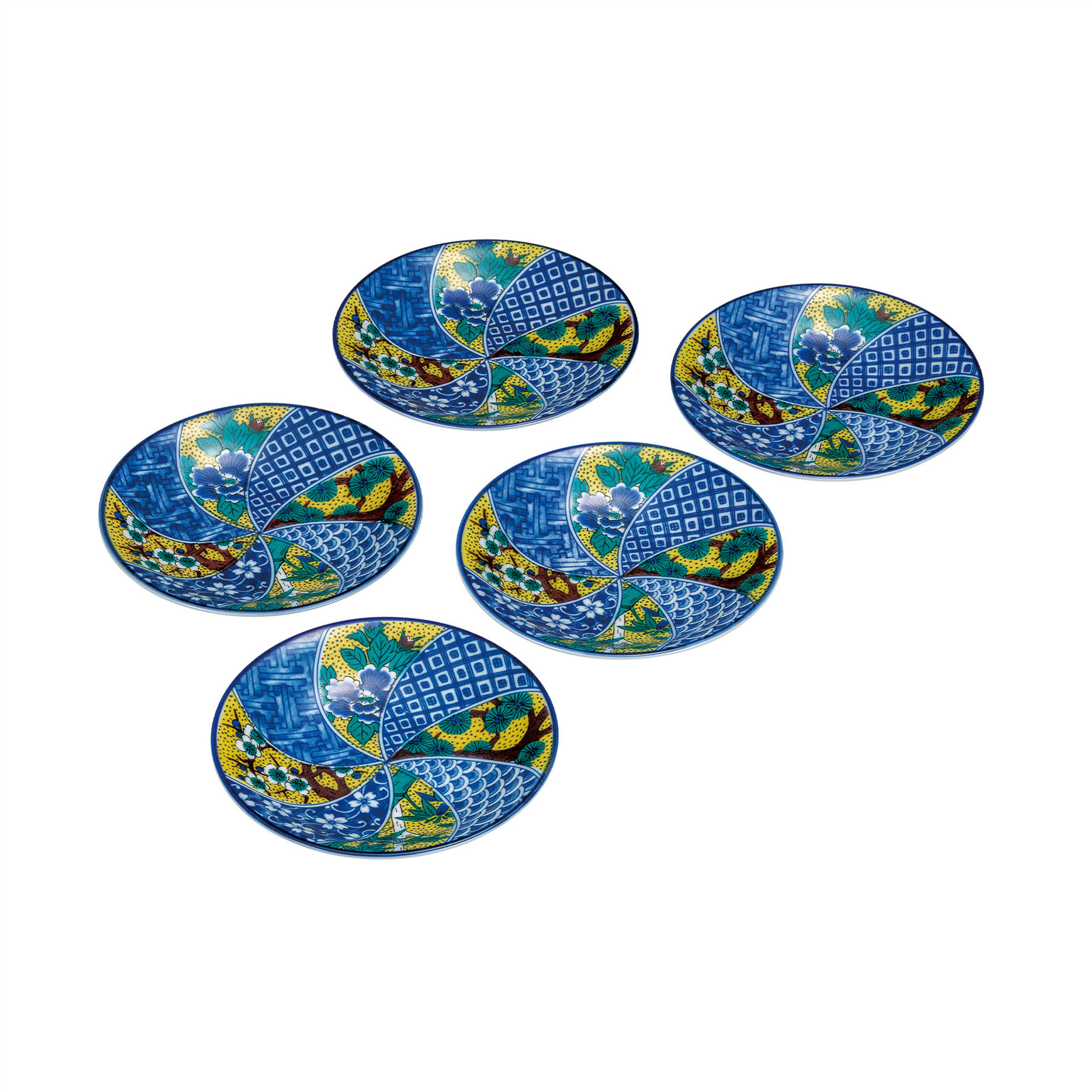 5.5号皿揃・吉田屋松竹梅