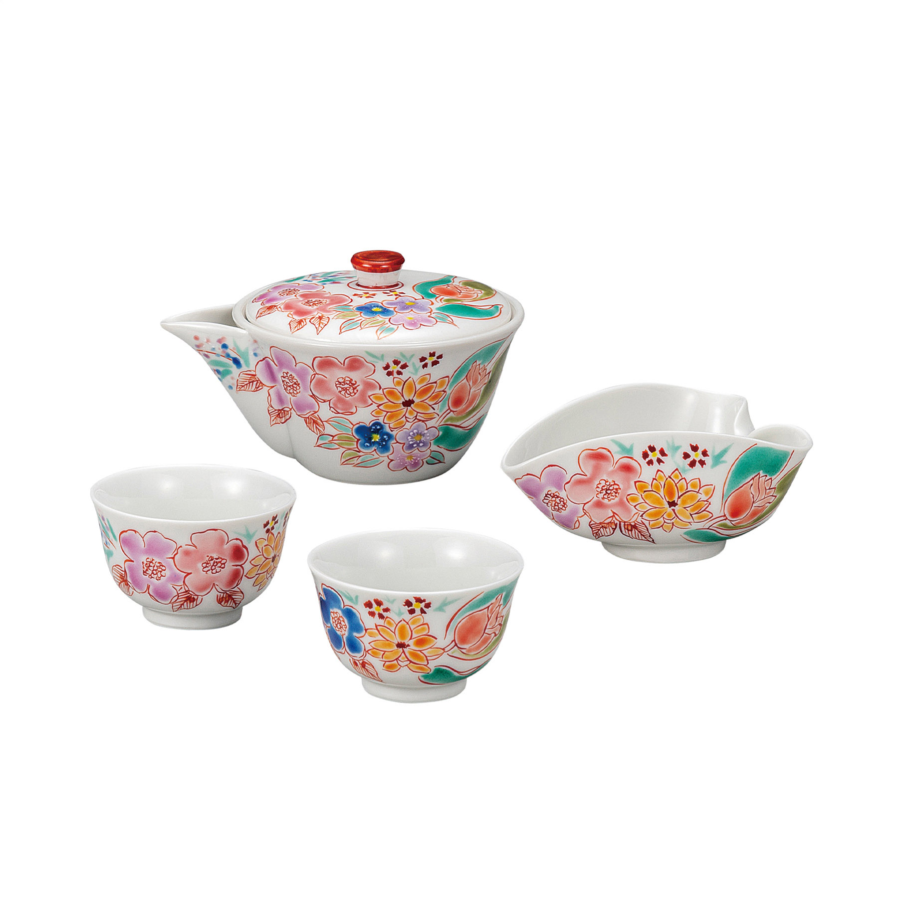 宝瓶揃・色絵花詰