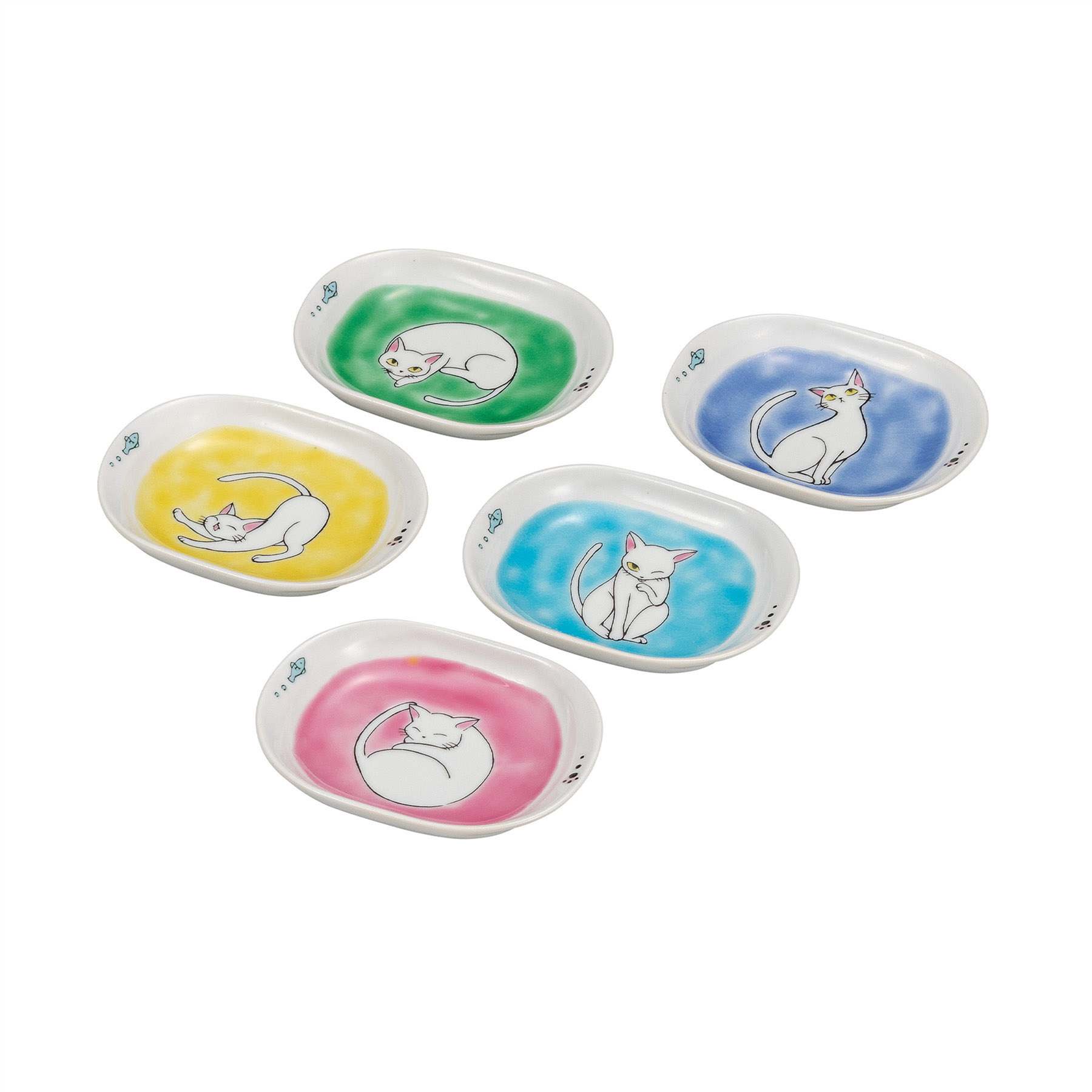 3.5号皿揃・しろにゃん