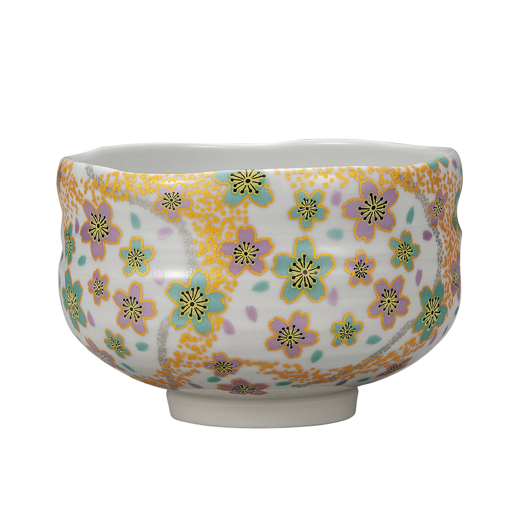 抹茶碗・曲水花