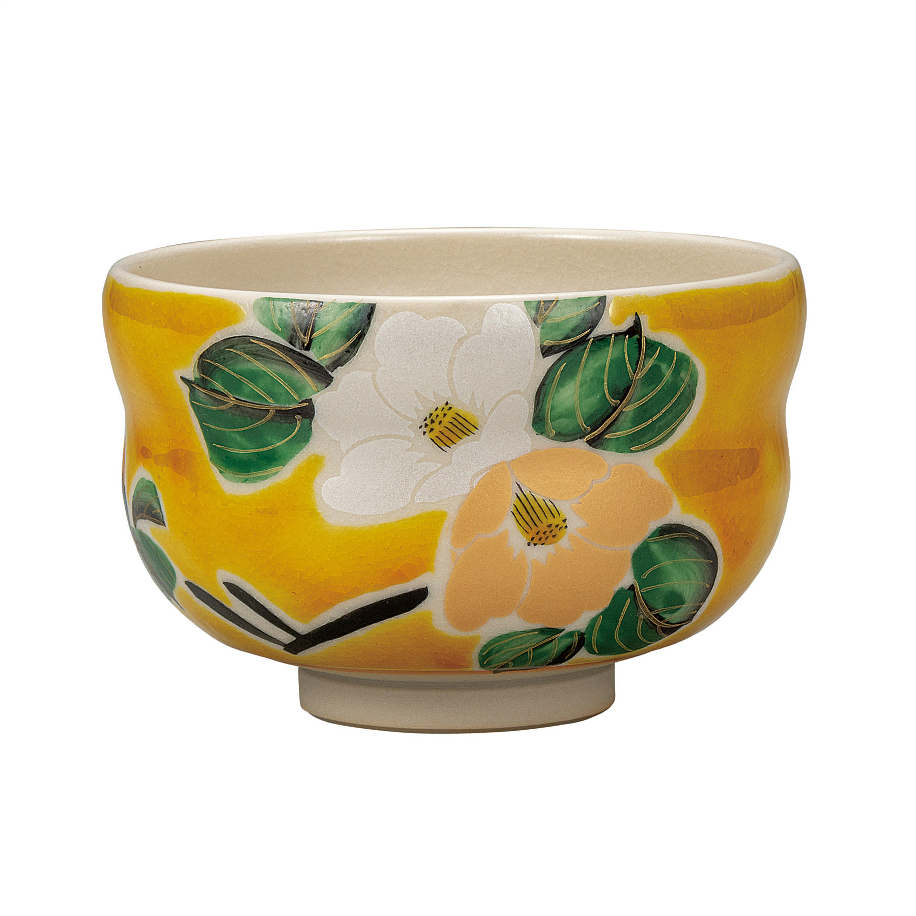 抹茶碗・吉田屋金銀椿