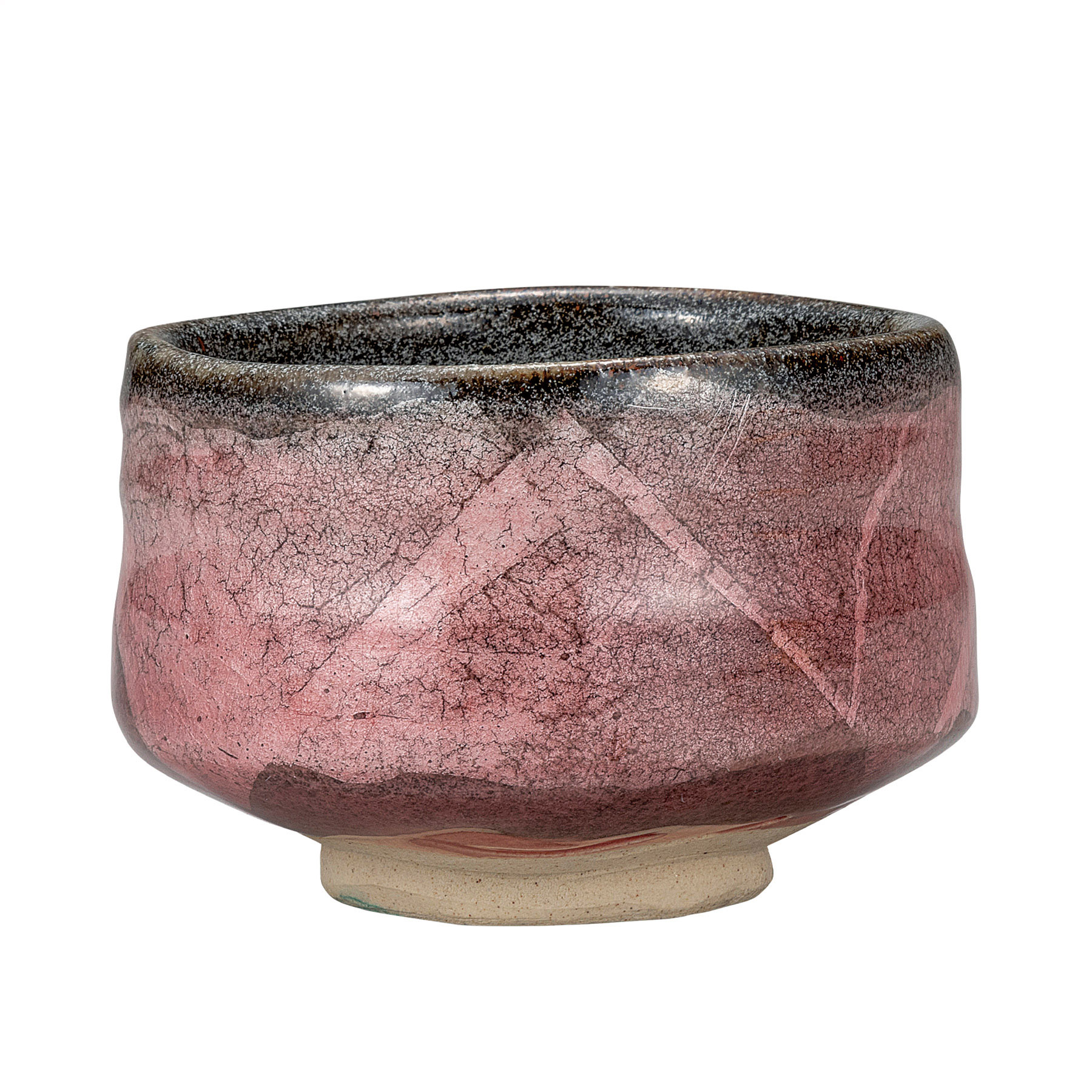 抹茶碗・桃銀彩