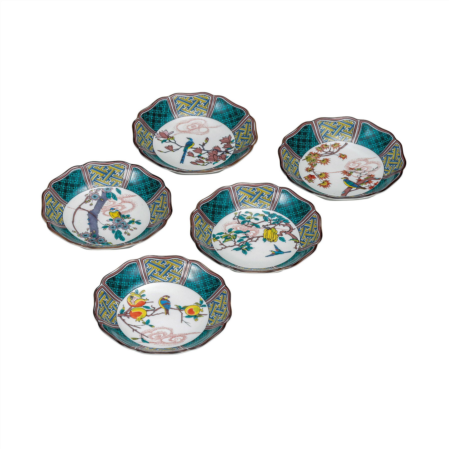 4.5号皿揃・花鳥絵変り