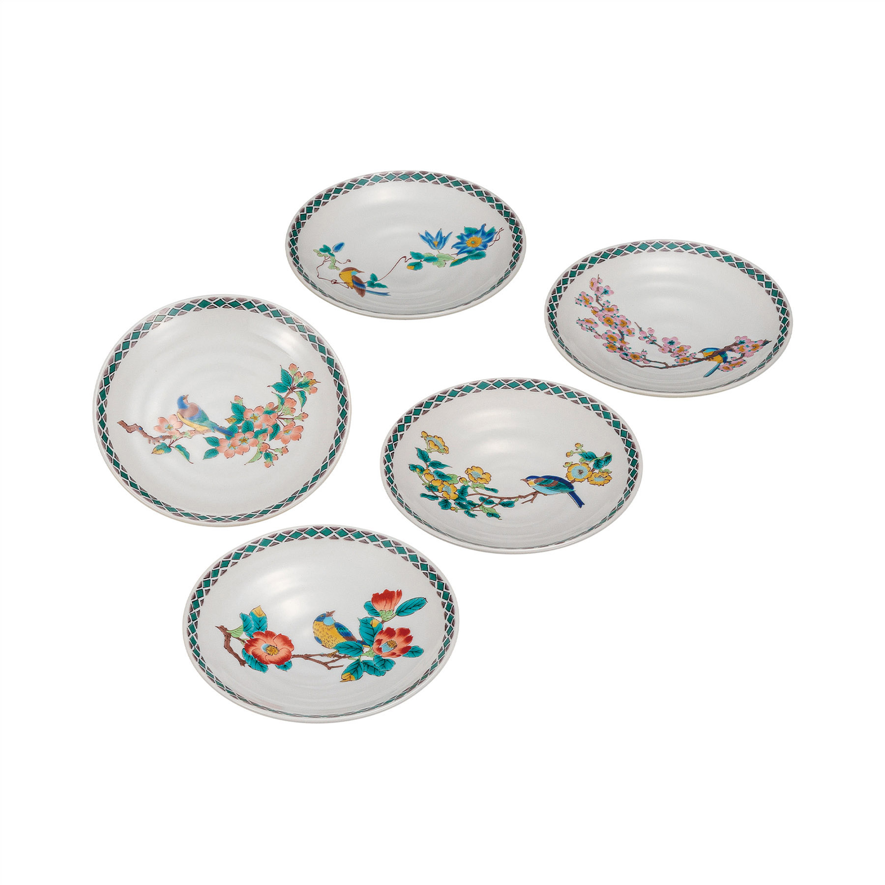 5.2号皿揃・花鳥絵変り