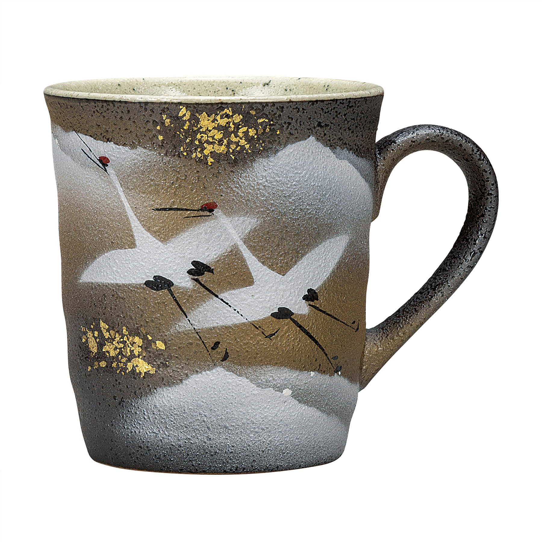 マグカップ・金箔群鶴 