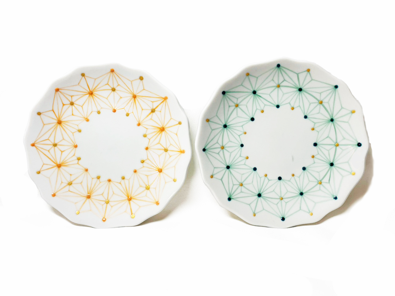 麻の葉四寸皿ペア