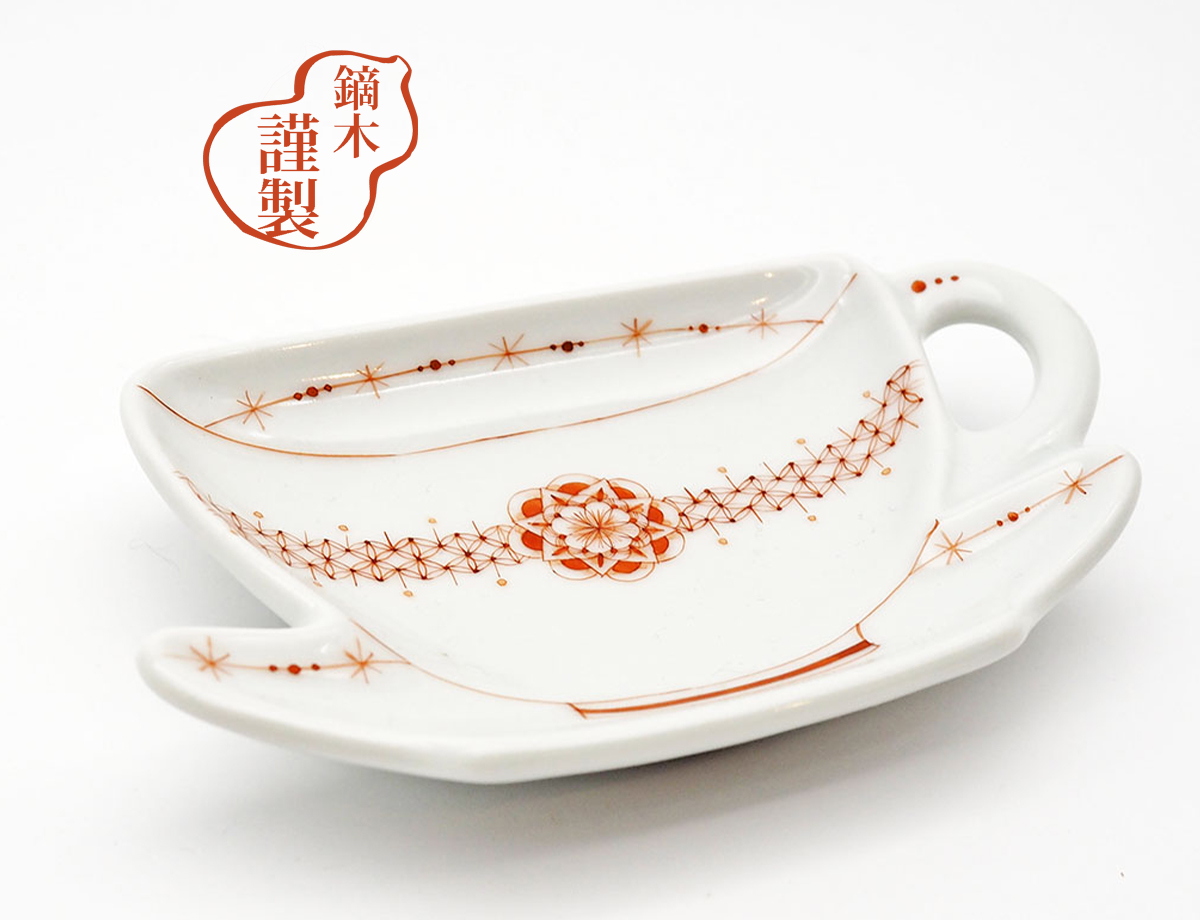 小皿　赤絵ティーカップ / 太田恵利香