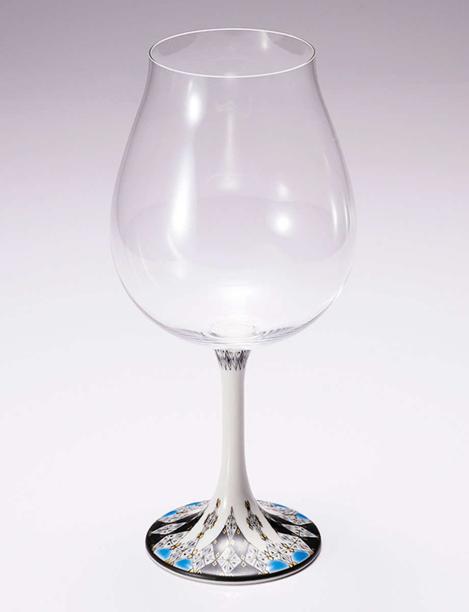 鏑木BNグラス　幾何紋金彩　青 / 多田幸史