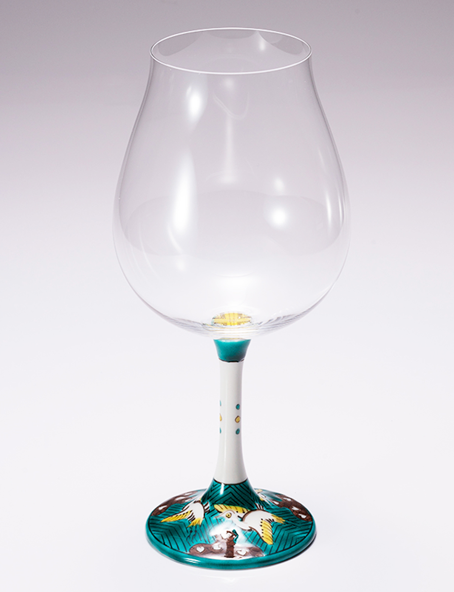 鏑木BNグラス　鶴カルタ / 大志窯