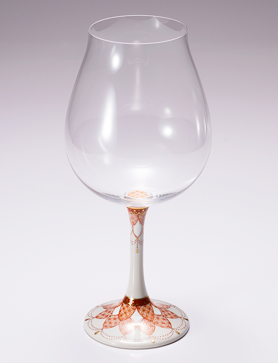 鏑木BNグラス　瓔珞麻の葉二重　白 / 中本恵海