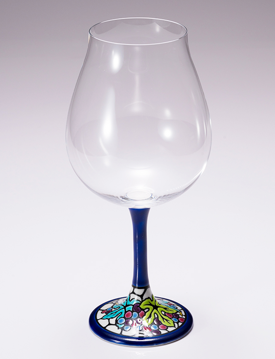 鏑木BNグラス　ステンドぶどう　青 / 糠川孝之