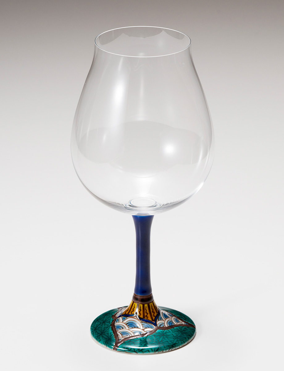 鏑木BNグラス　九谷小紋　緑 / 糠川孝之