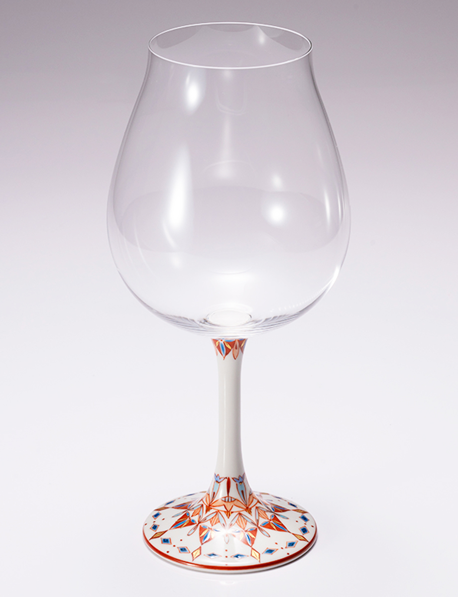 鏑木BNグラス　色絵幾何紋金彩　赤 / 多田幸史