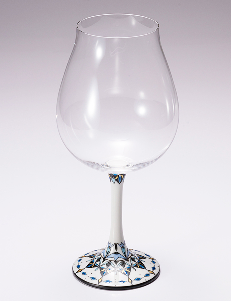 鏑木BNグラス　色絵幾何紋金彩　黒 / 多田幸史