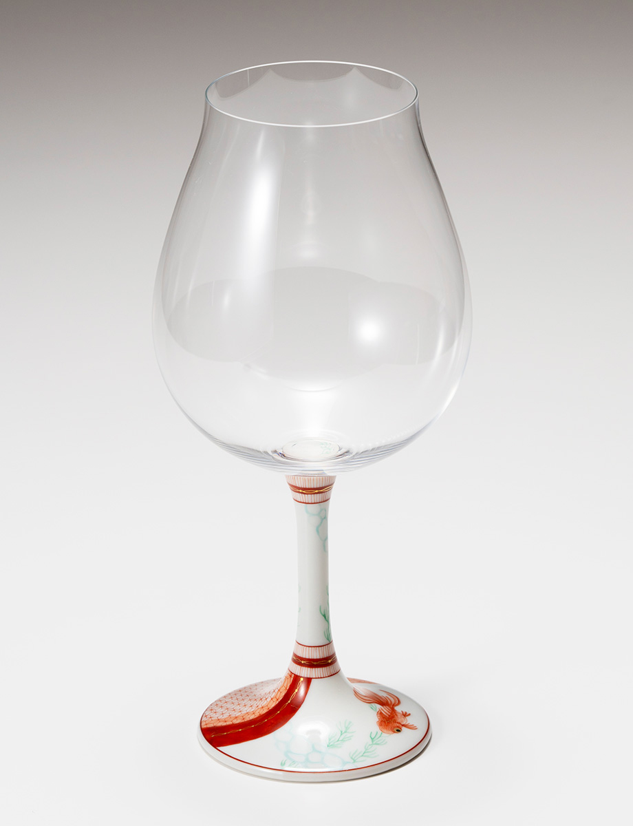 鏑木BNグラス　赤絵捻り小紋金魚　赤 / 太田恵利香