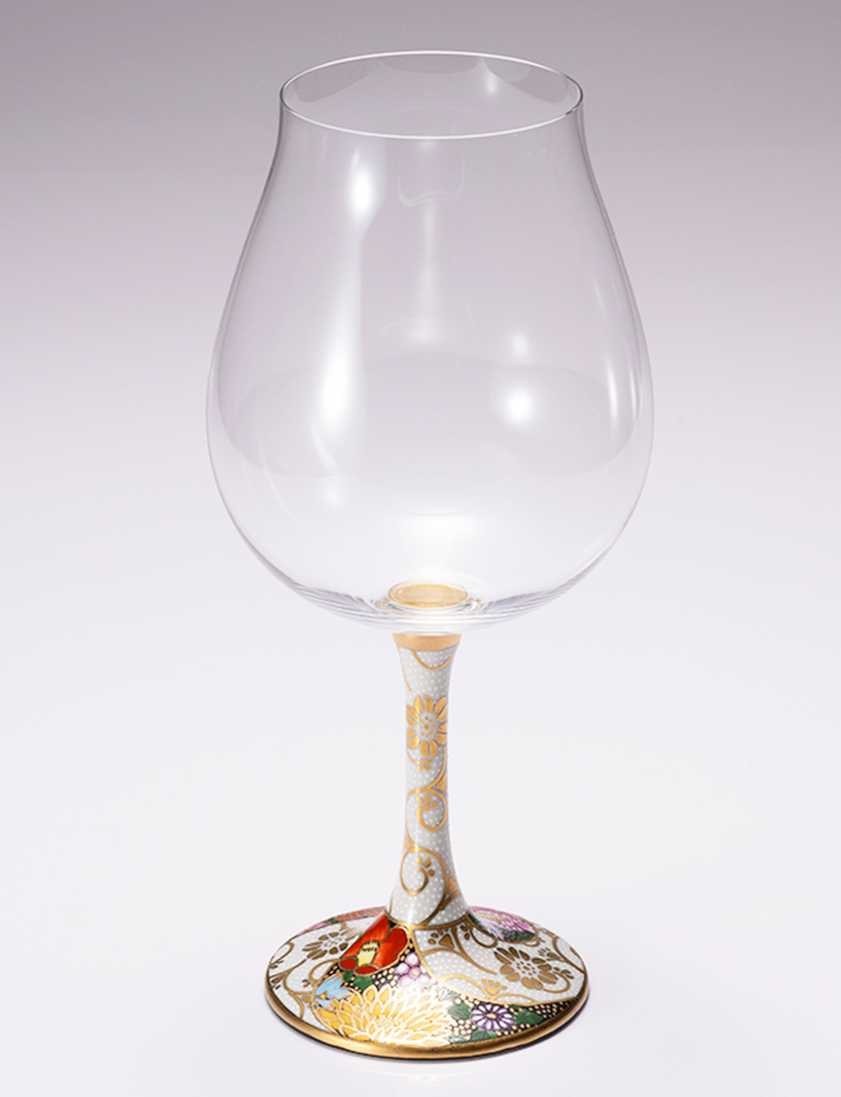 鏑木BNグラス　割取白粒花詰 / 大志窯