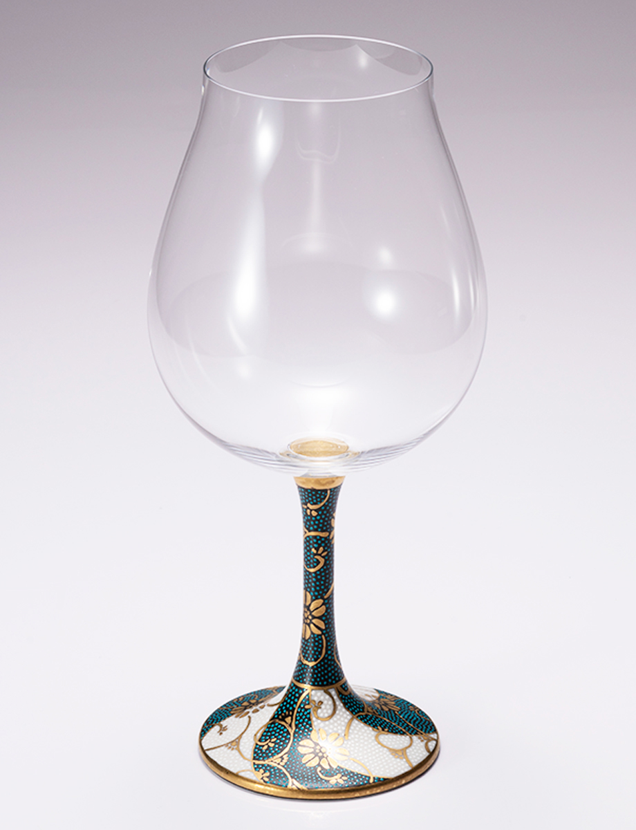 鏑木BNグラス　青粒白粒 / 大志窯