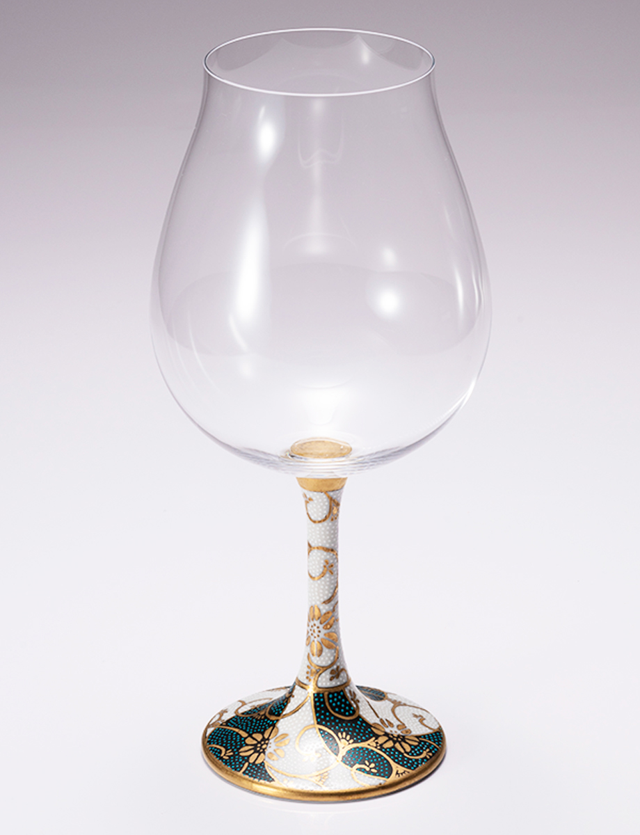 鏑木BNグラス　白粒青粒 / 大志窯