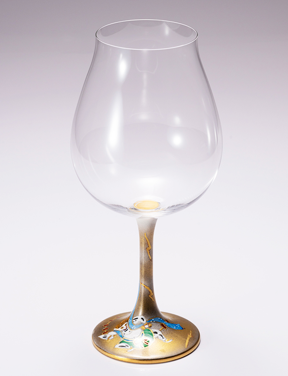 鏑木BNグラス　金彩雷神 / 光崖窯・高聡文