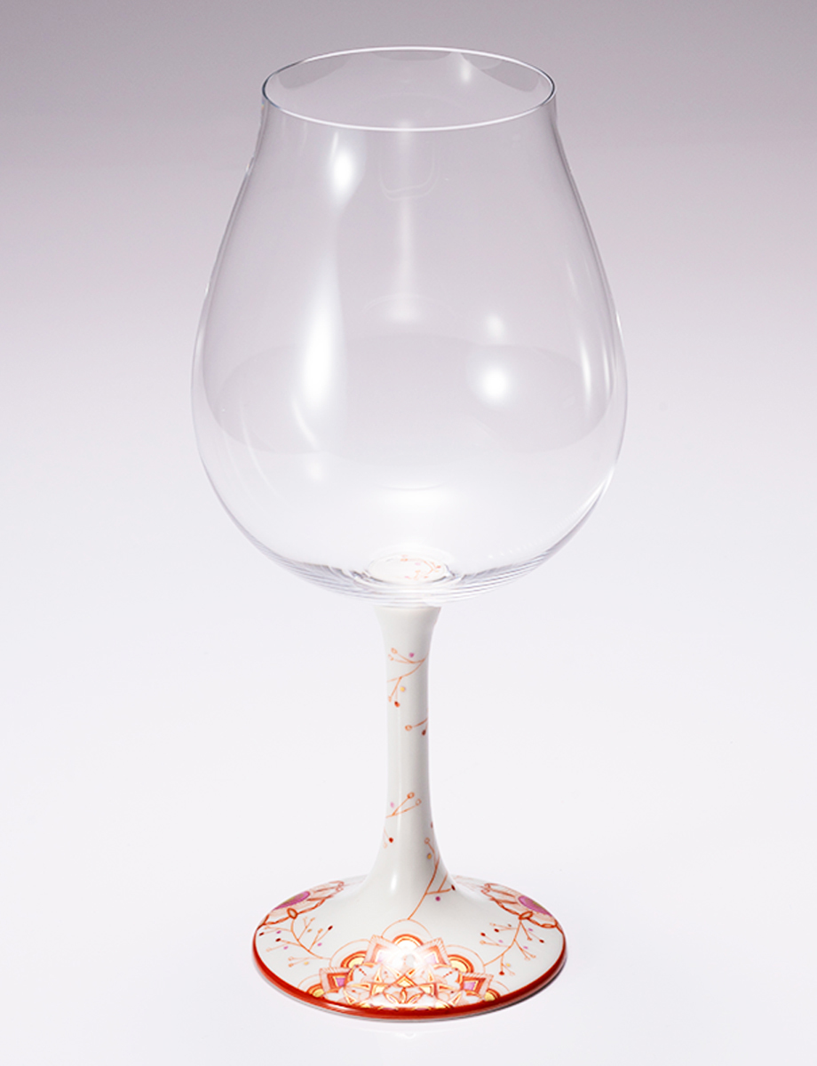 鏑木BNグラス　赤絵マンダラめぶき　紫 / 太田恵利香