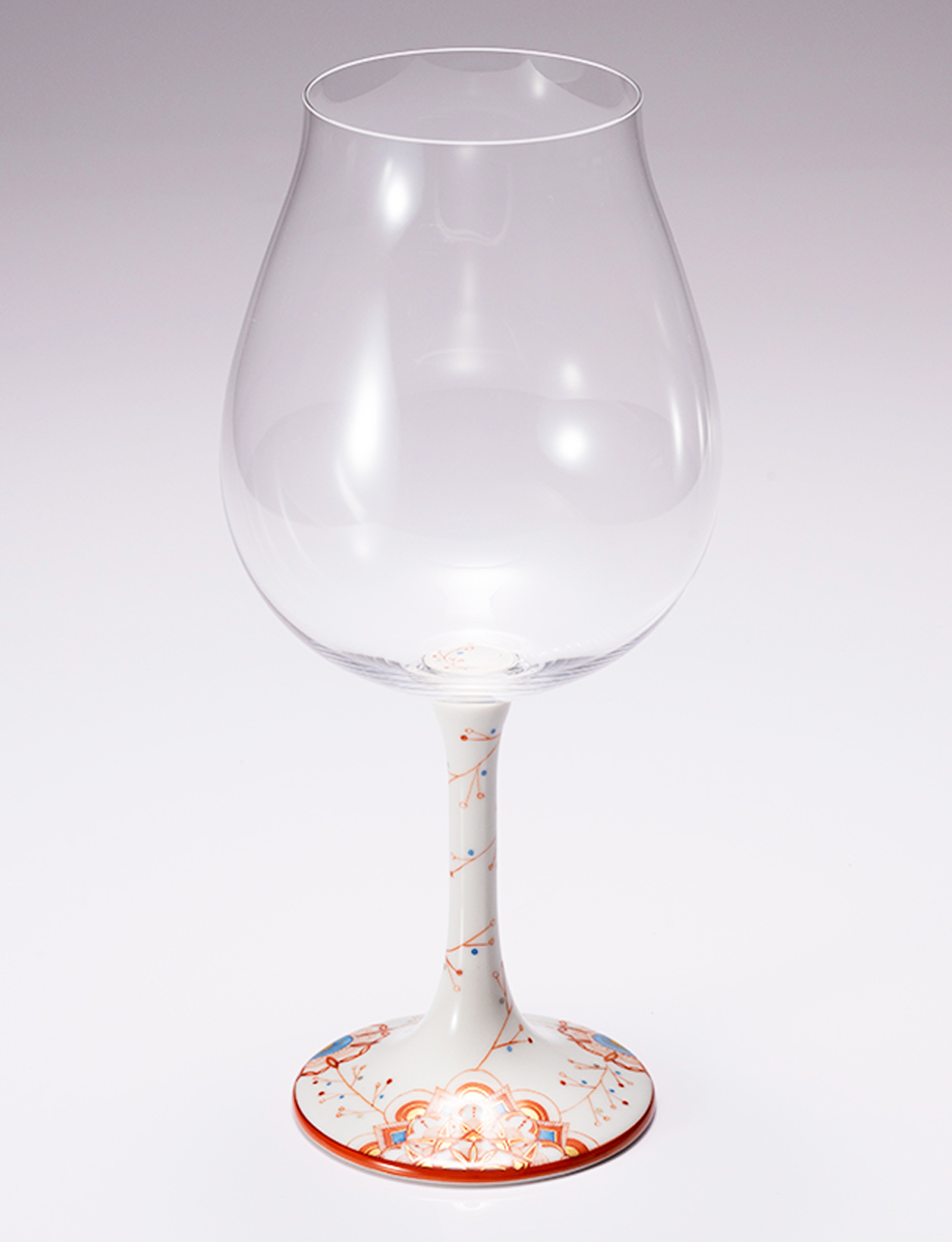 鏑木BNグラス　赤絵マンダラめぶき　蒼 / 太田恵利香