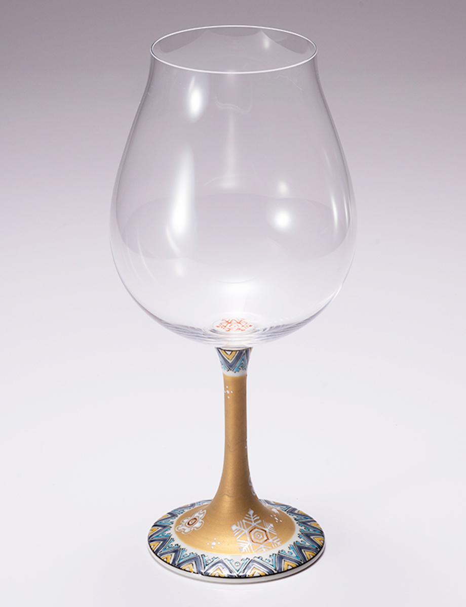 鏑木BNグラス　雪の華　金 / 加賀雅人窯