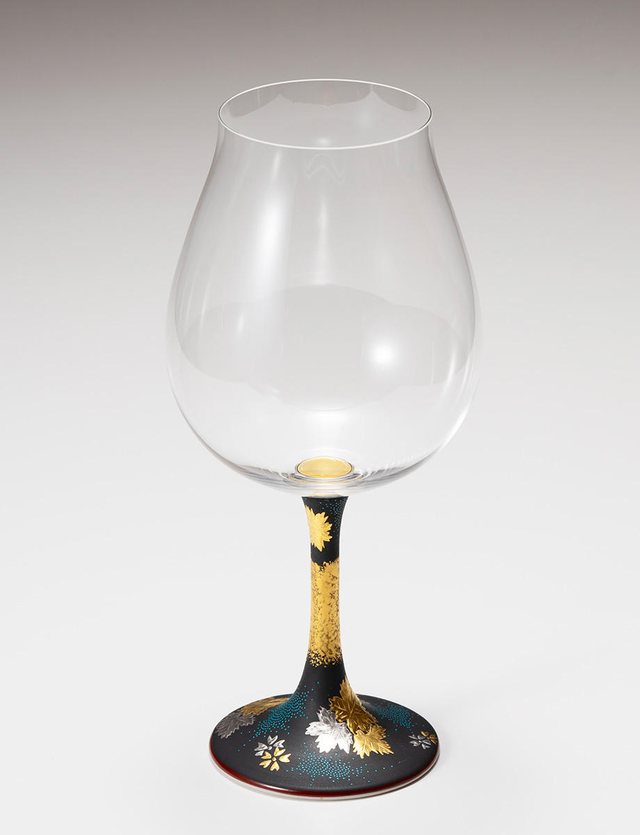 鏑木BNグラス　白金盛青粒桜楓 / 仲田錦玉