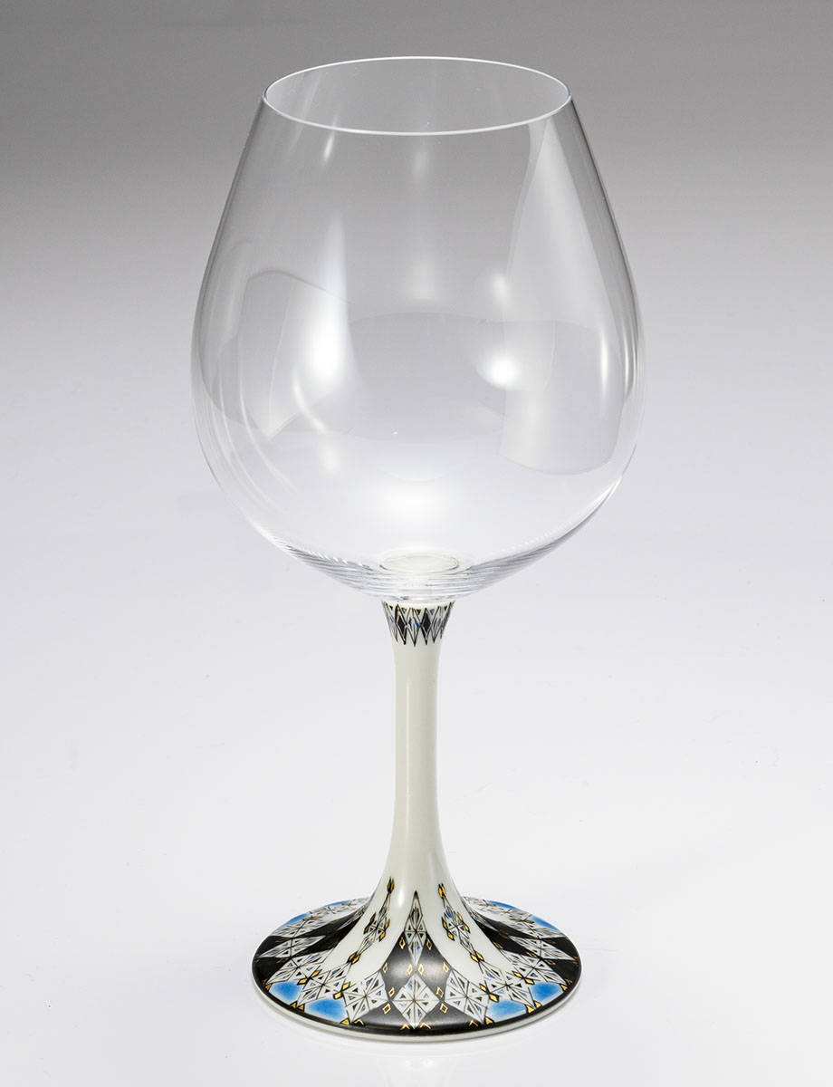 鏑木BOグラス　幾何紋金彩　青 / 多田幸史