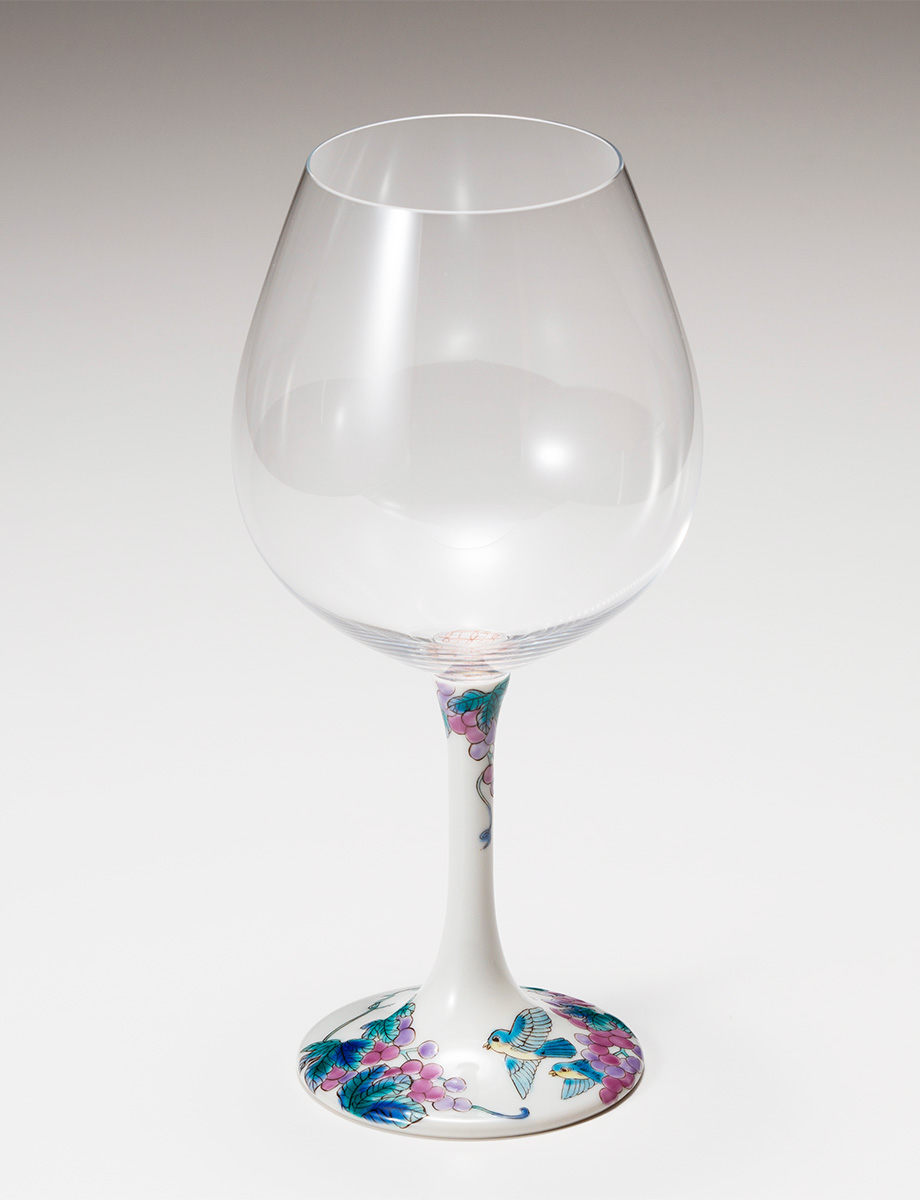 鏑木BOグラス　鳥と葡萄 / 藤木美里