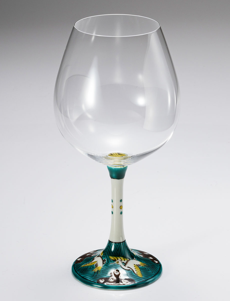 鏑木BOグラス　鶴カルタ / 大志窯