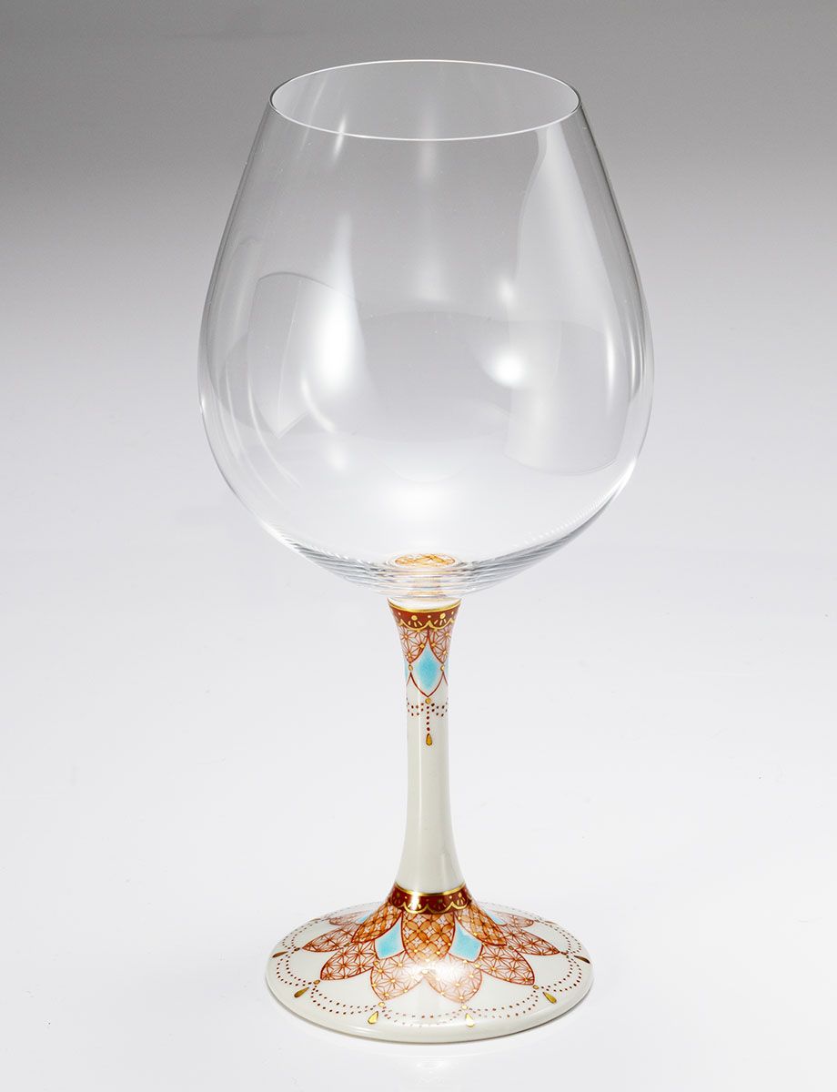 鏑木BOグラス　瓔珞麻の葉二重　水色 / 中本恵海