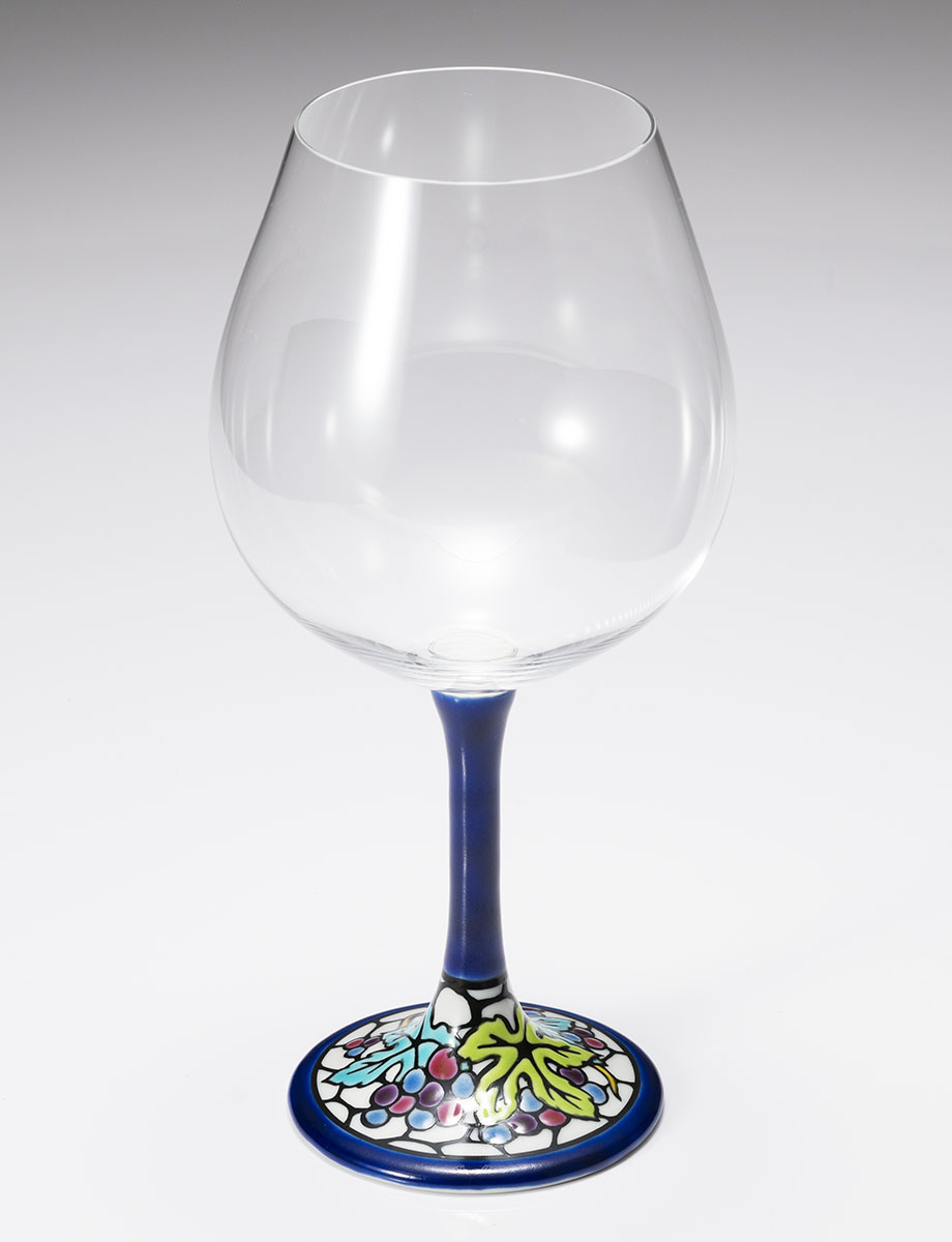 鏑木BOグラス　ステンドぶどう　青 / 糠川孝之