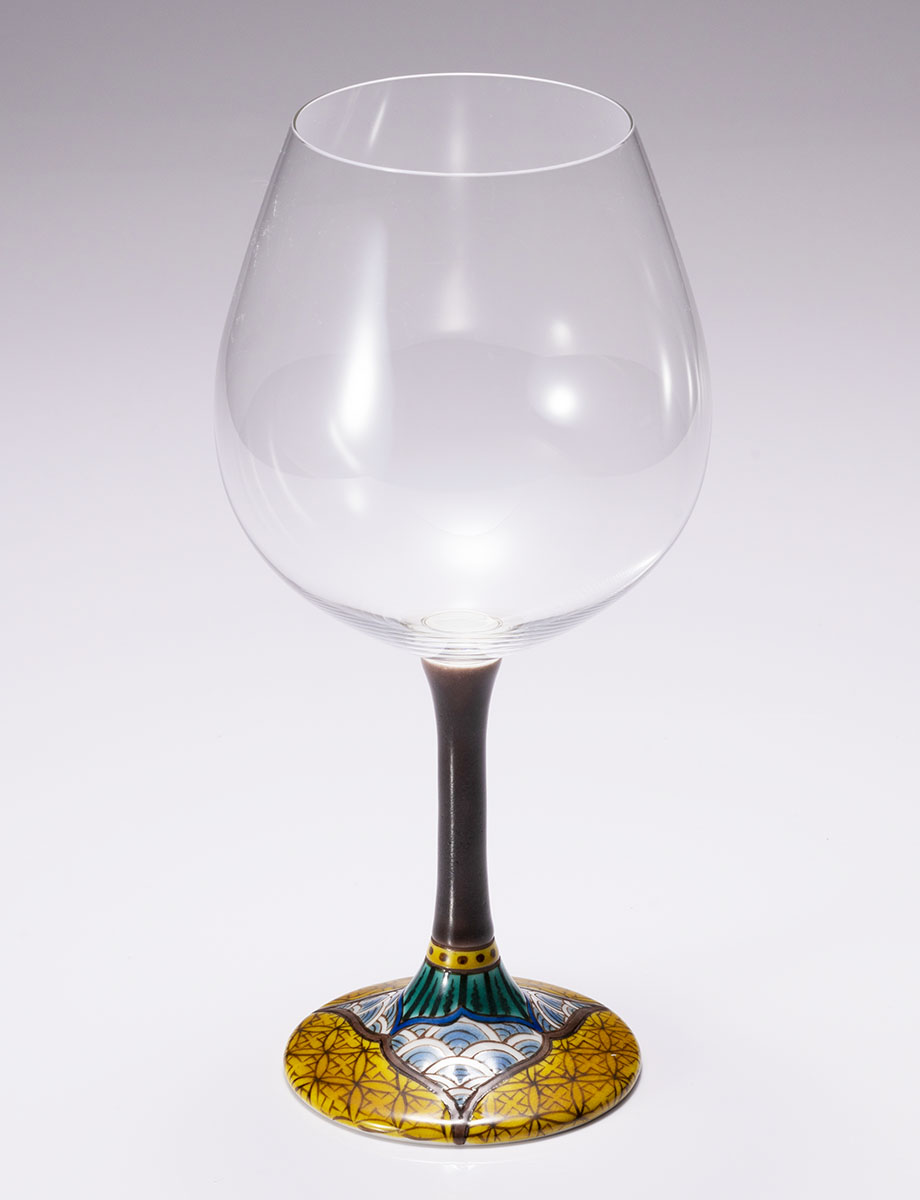 鏑木BOグラス　九谷小紋　黄 / 糠川孝之